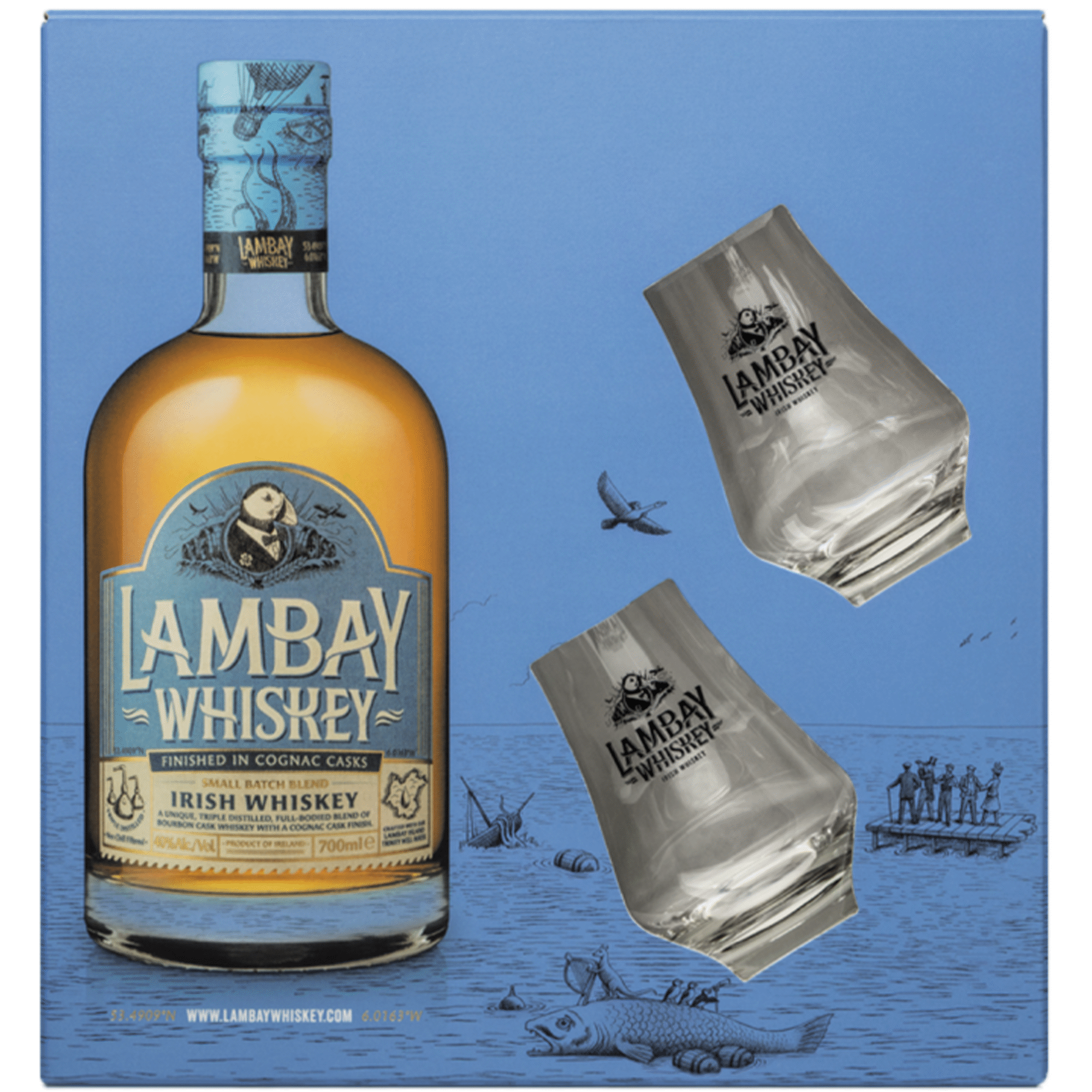 Whisky Lambay Small Batch Com 2 Copos