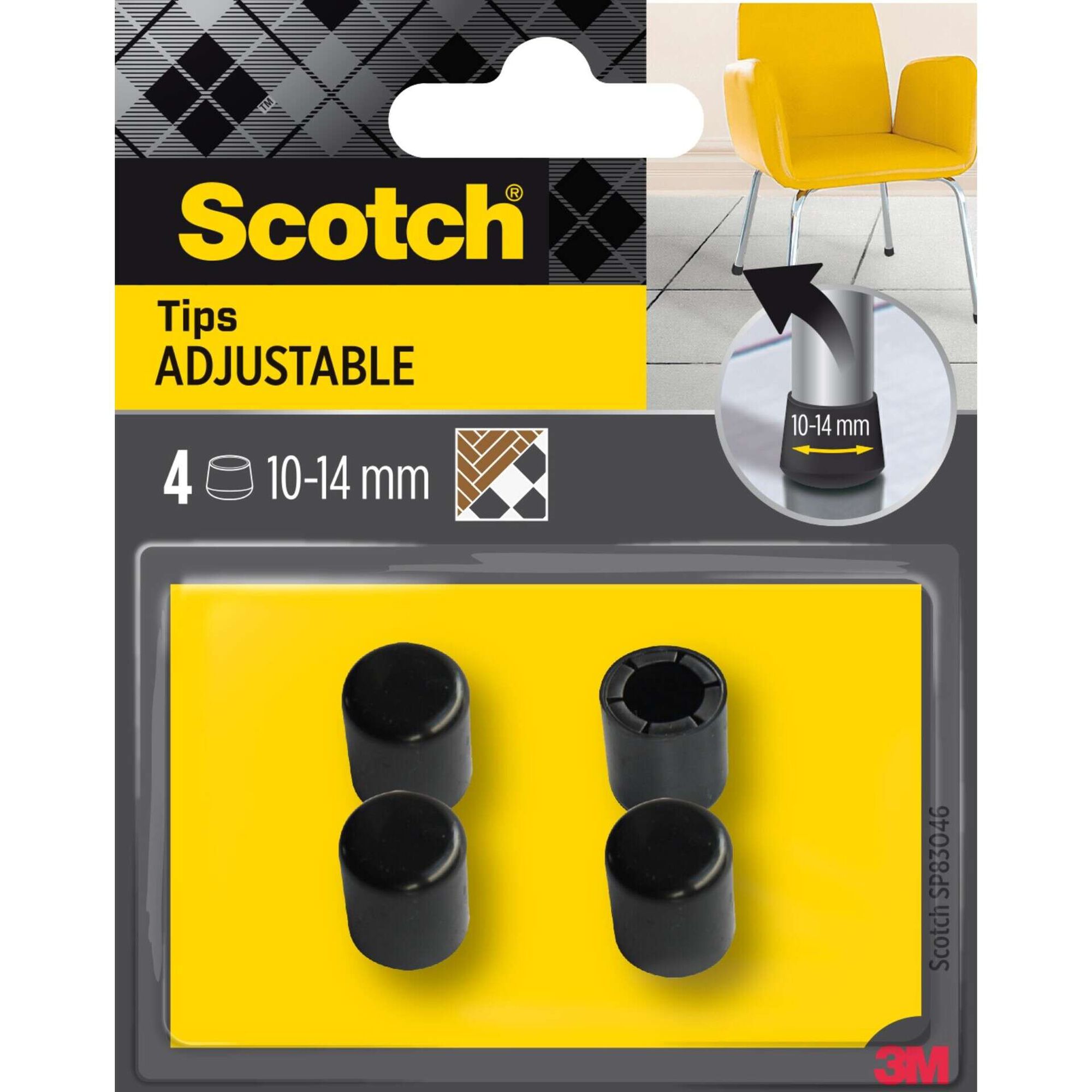 Protetor de Piso para Cadeiras 10-14 mm 4 Unidades Scotch