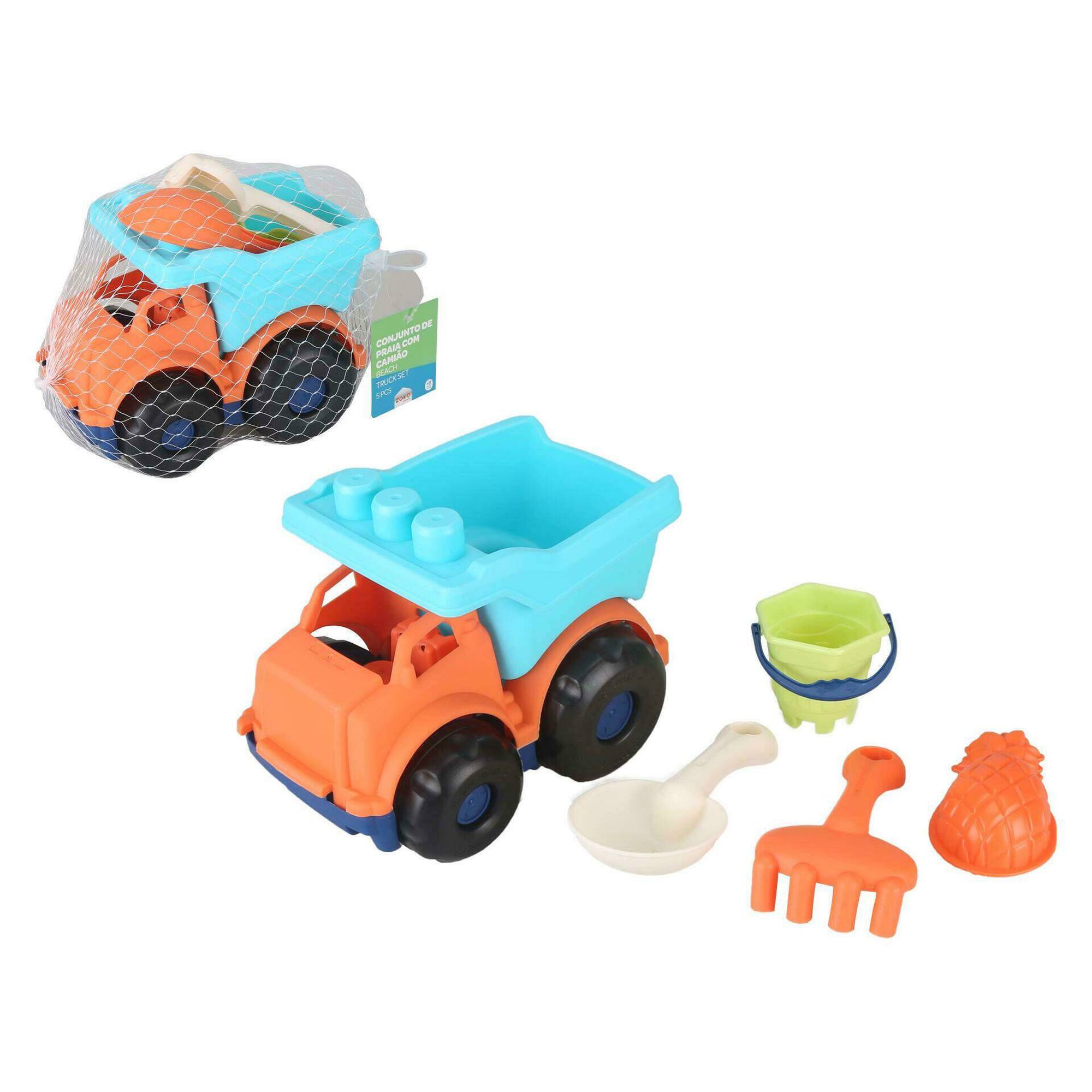 Conjunto Balde + Camião - 5 Peças Conjunto Balde + Camião - 5 Peças
