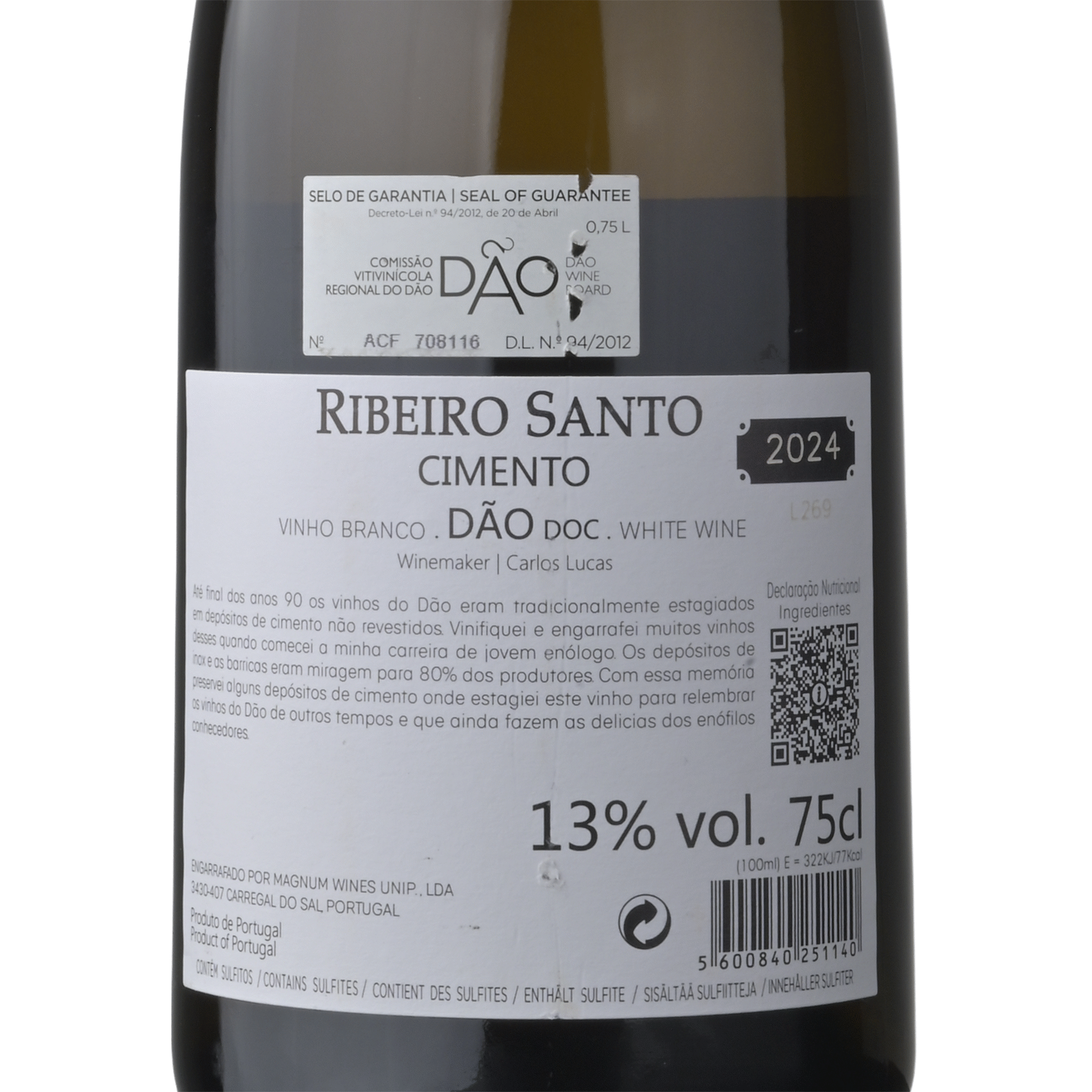 Ribeiro Santo Cimento D&atilde;o Vinho Branco