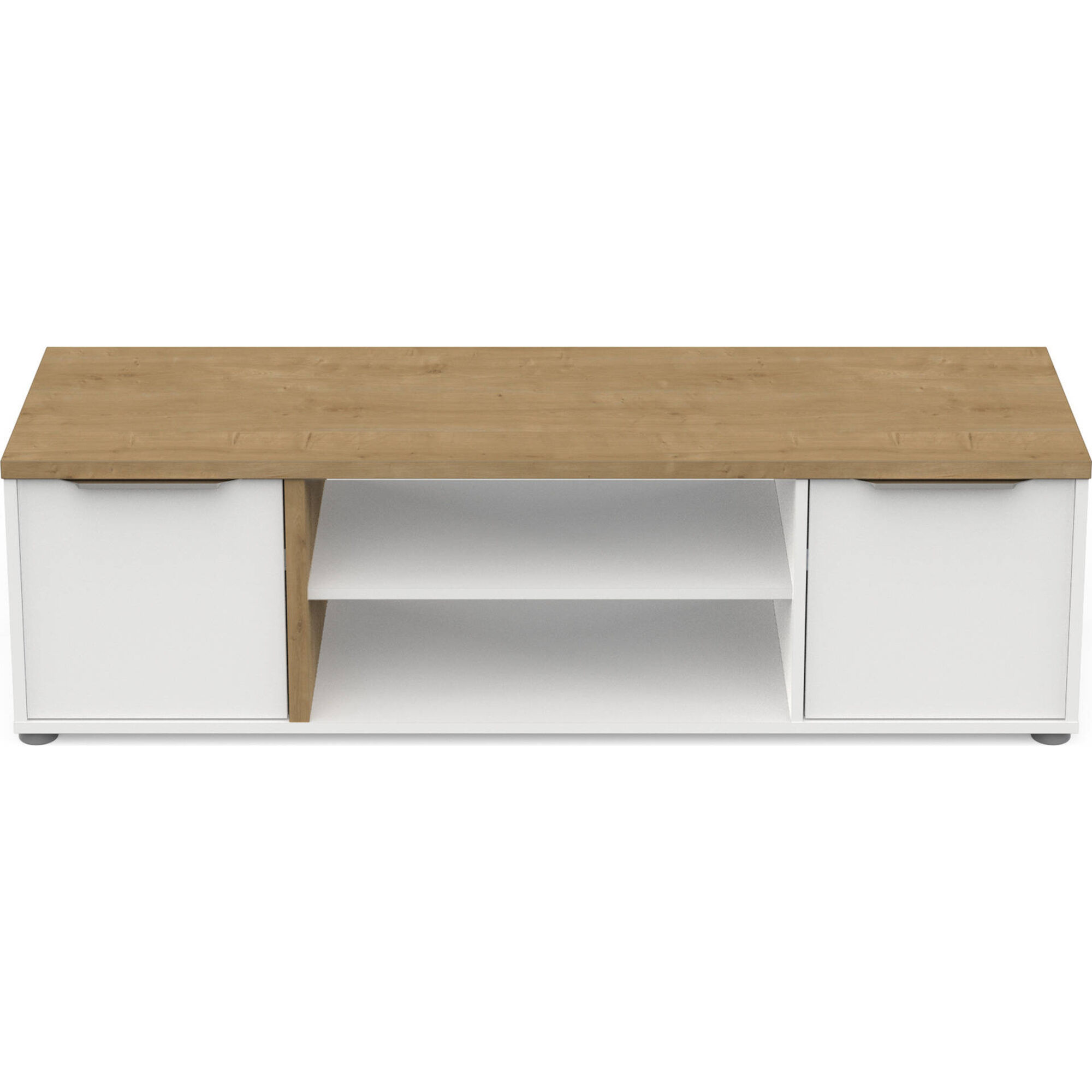 Móvel de TV 135x40x39cm Branco e Carvalho Access Móvel de TV 135x40x39cm Branco e Carvalho Access