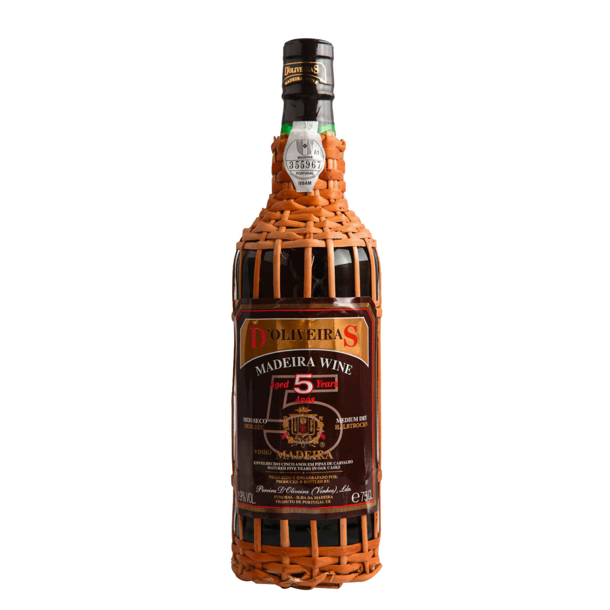 D'Oliveiras Vinho da Madeira 5 Anos Meio Seco Empalhado