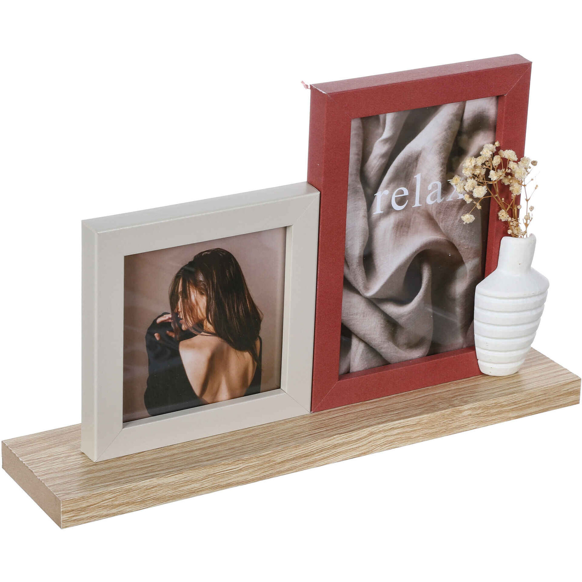 Moldura 2 Fotografias 30x7x19cm Kasa