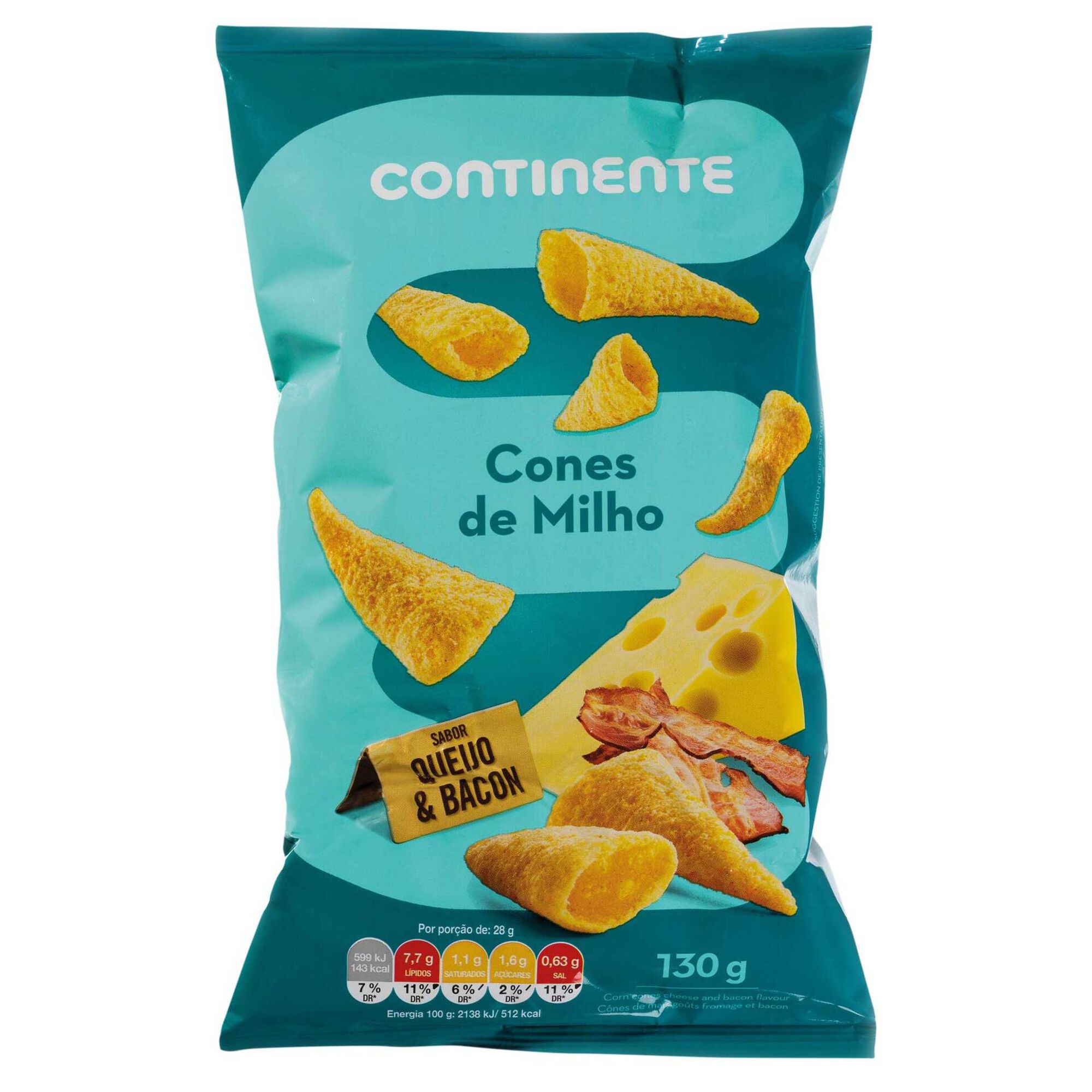 Cones de Milho Queijo e Bacon Cones de Milho Queijo e Bacon