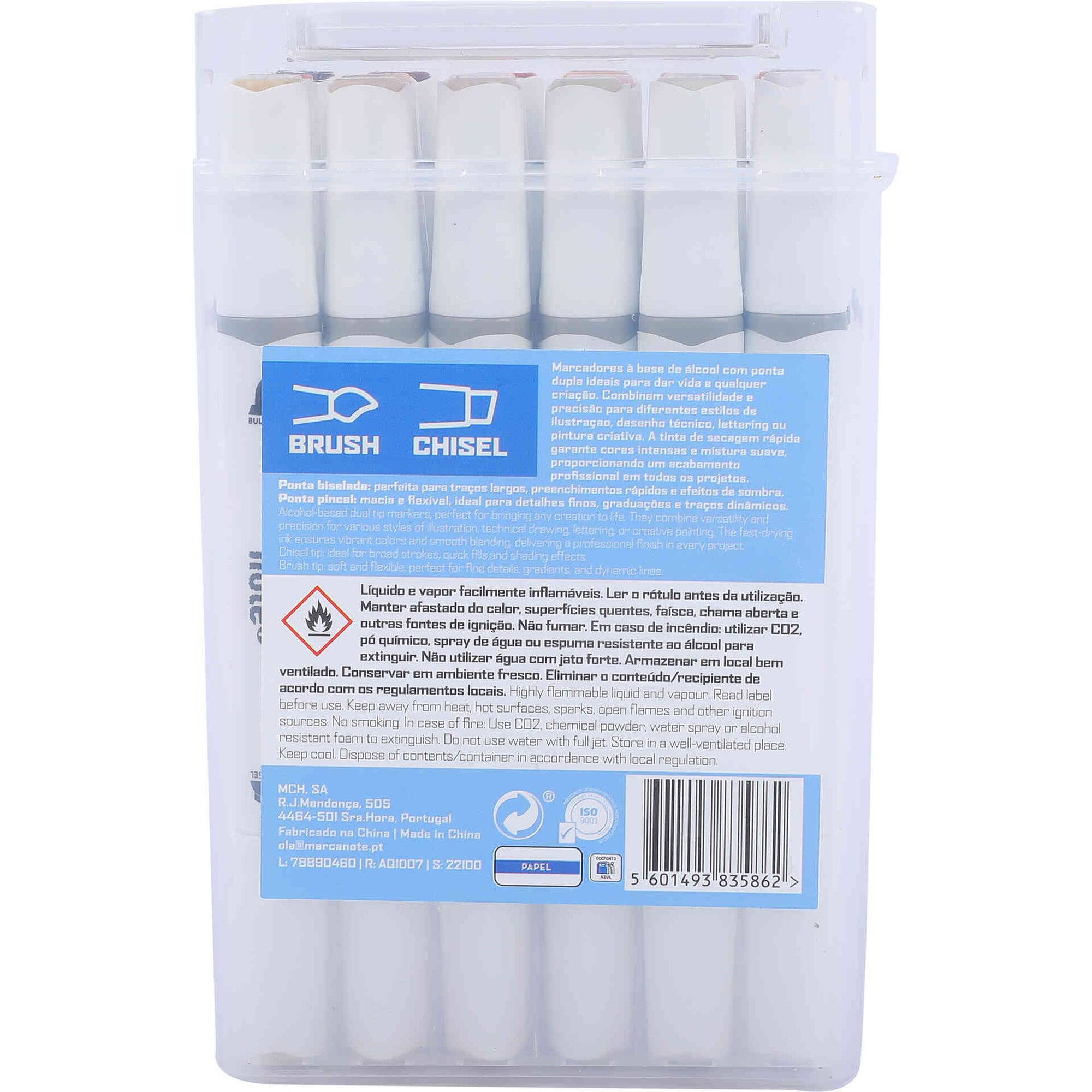 Conjunto de 24 Marcadores de &Aacute;lcool com Ponta Dupla Note!