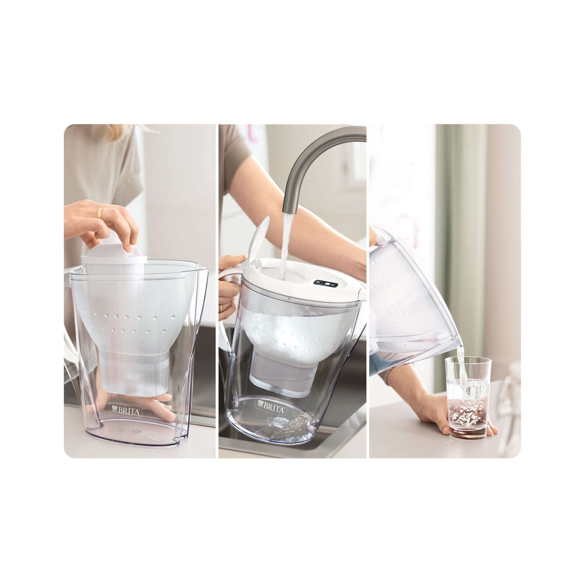 Conjunto Jarro de Filtrar 3,5L Marella Branco e 1 Filtro Maxtra Pro All-In-1 Brita