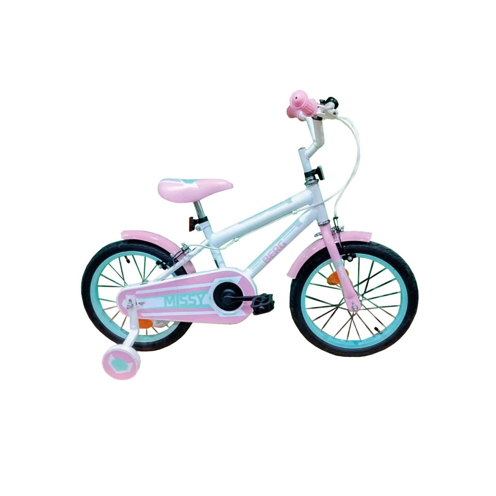 Bicicleta Criança Roda 16" 5-7 Anos Branca e Rosa Bicicleta Criança Roda 16" 5-7 Anos Branca e Rosa
