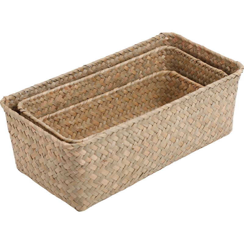Conjunto 3 Cestos Palhinha Kasa