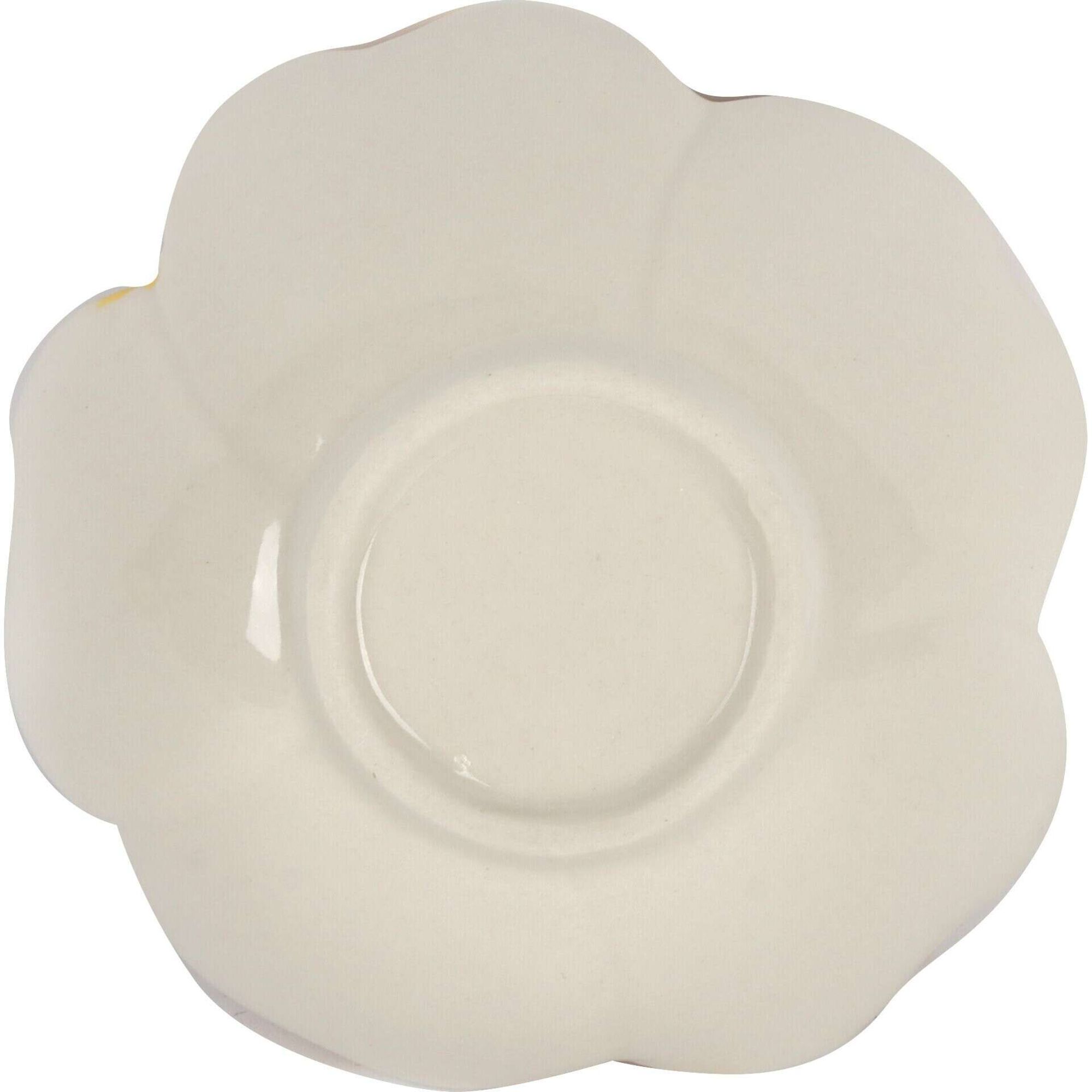 Ta&ccedil;a 9,3cm Flor Amarela com Centro Verde