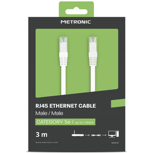 Cabo RJ45 Ethernet 3mts Cinza Metronic