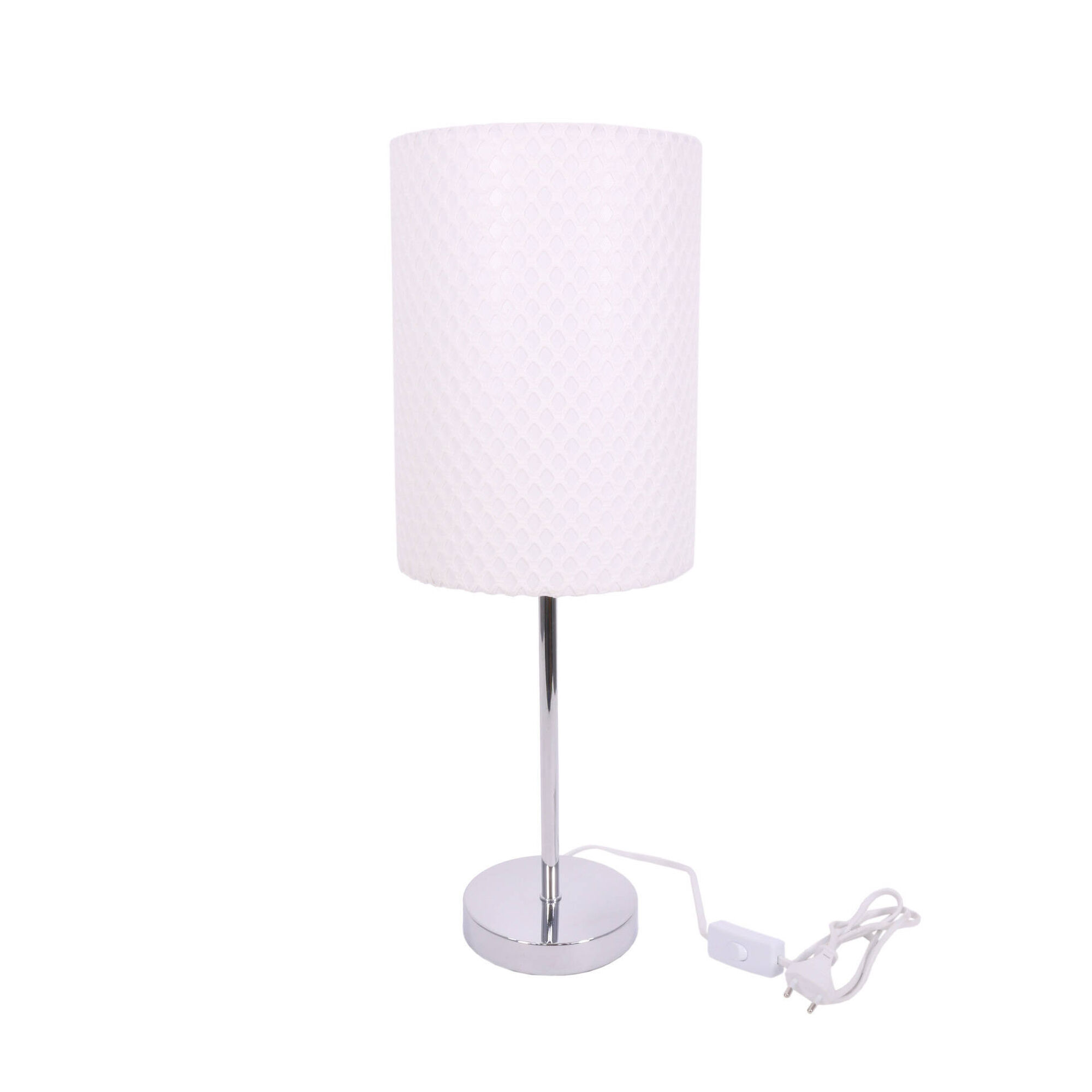 Candeeiro de Mesa Tecido Branco Camilo