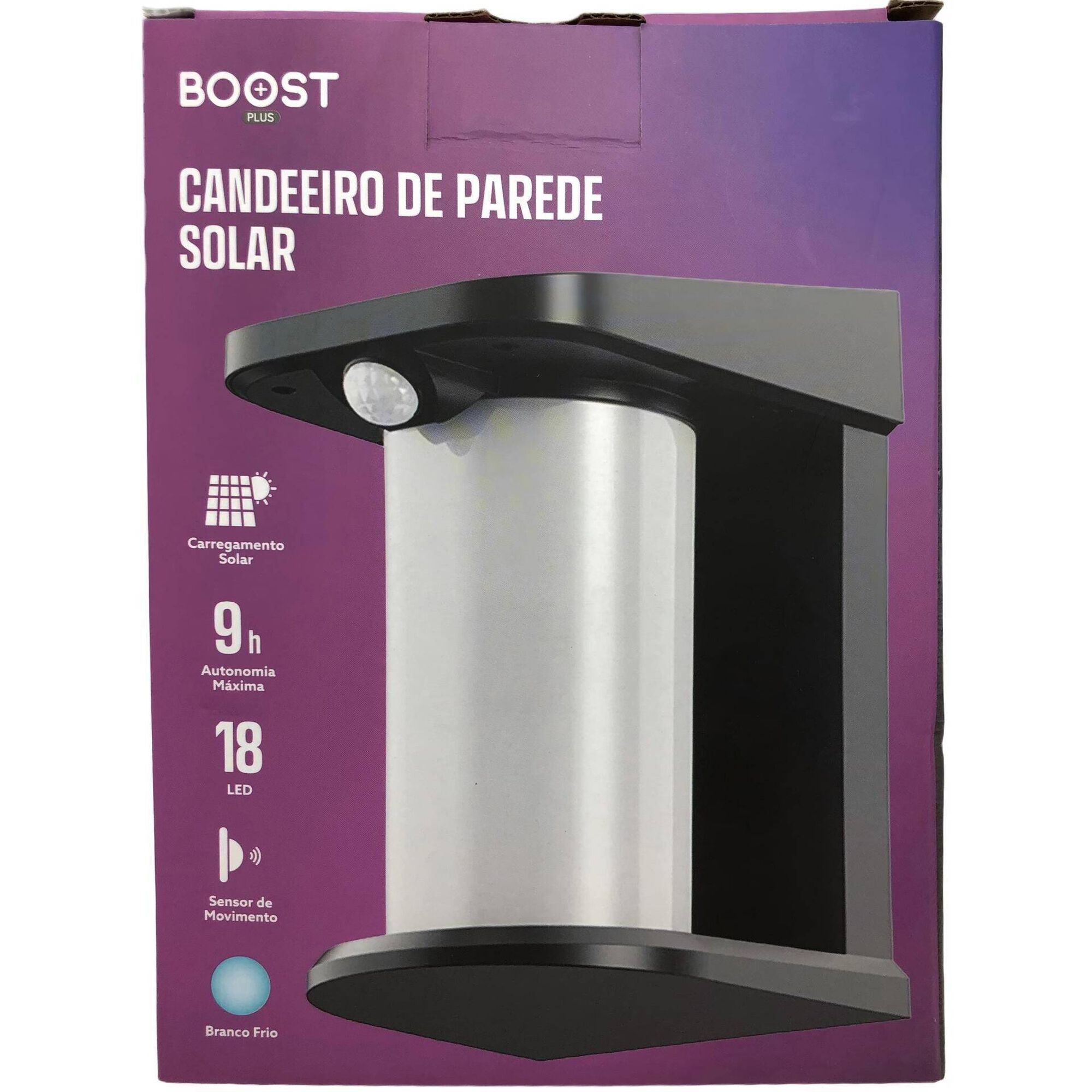 Candeeiro de Parede Solar Preto Boost