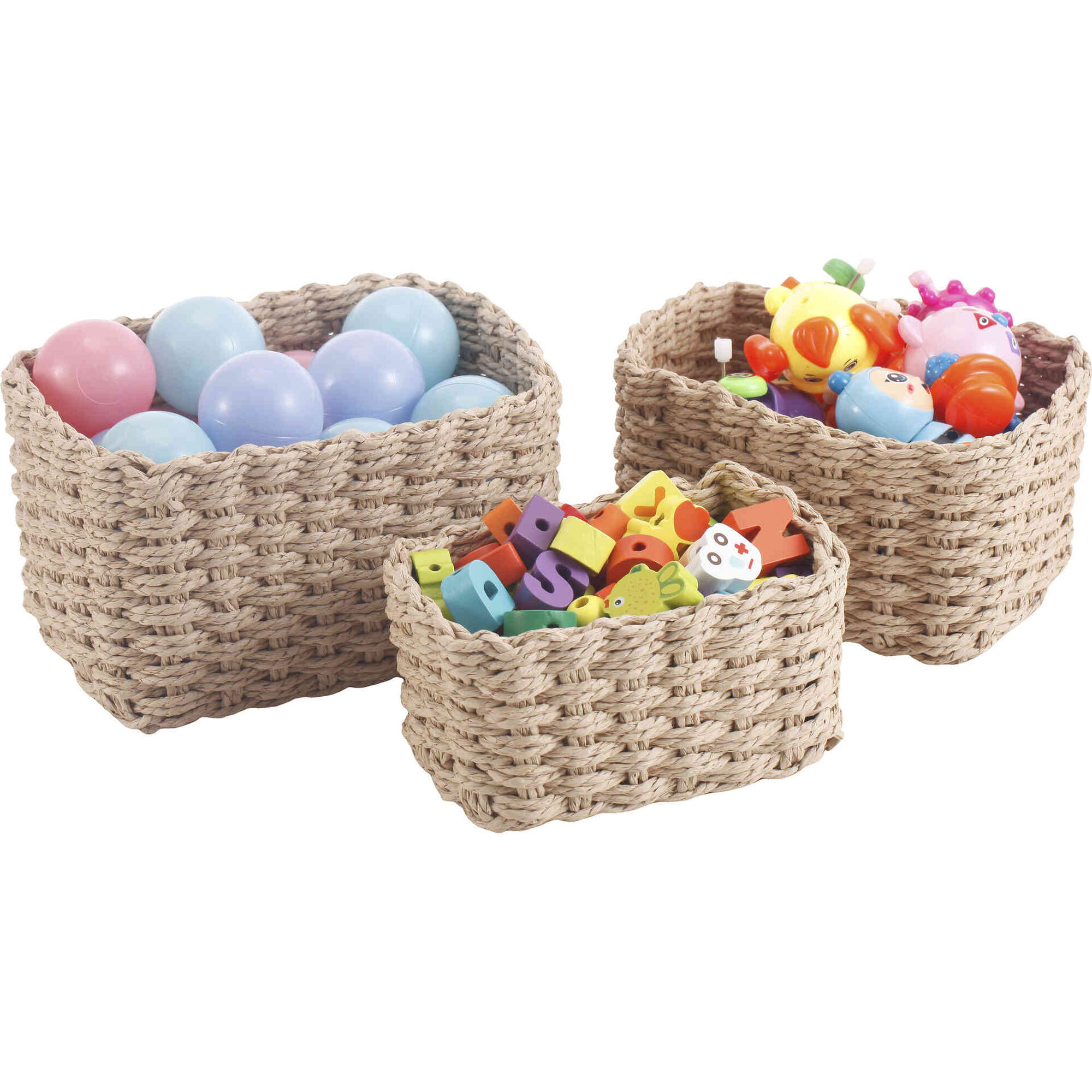 Conjunto 3 Cestos Decorativos Bazar&atilde;o