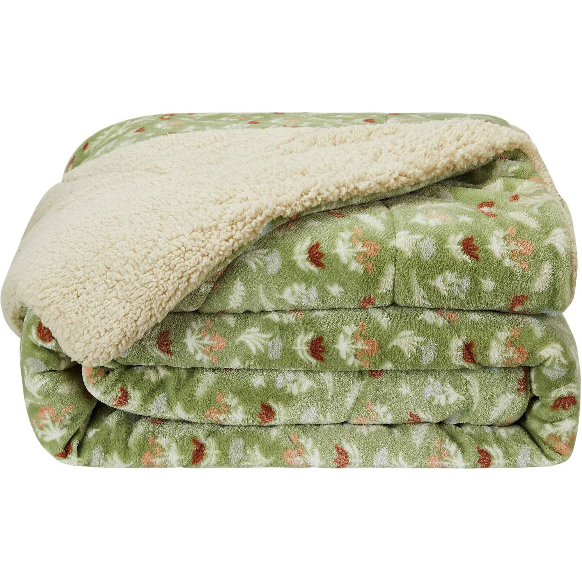 Edredão Coral Borreguito Verde Plantópia