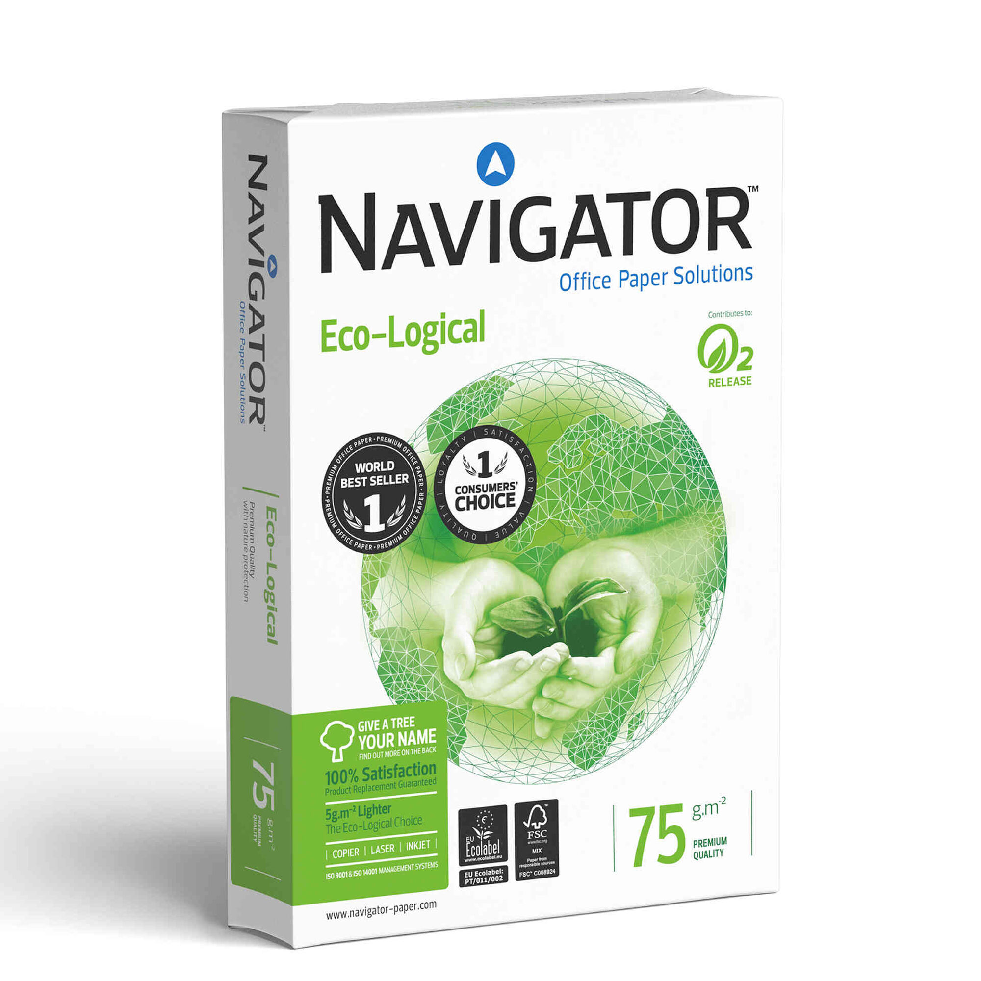 Resma Papel de Fotocópia Eco-Logical A4 500 Folhas 75g/m2