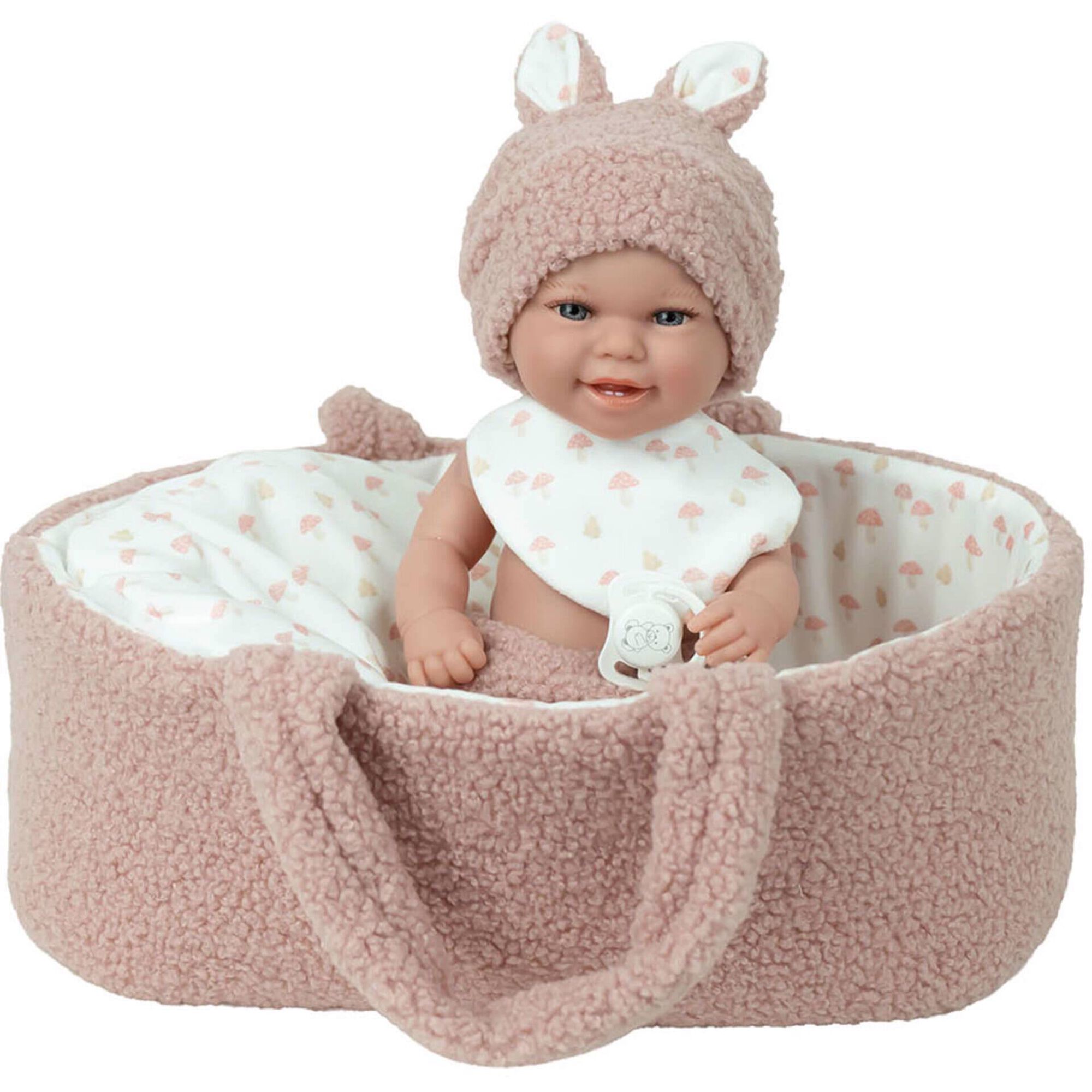 Reborn - Beb&eacute; Elegance Babyto Rosa com Alcofa