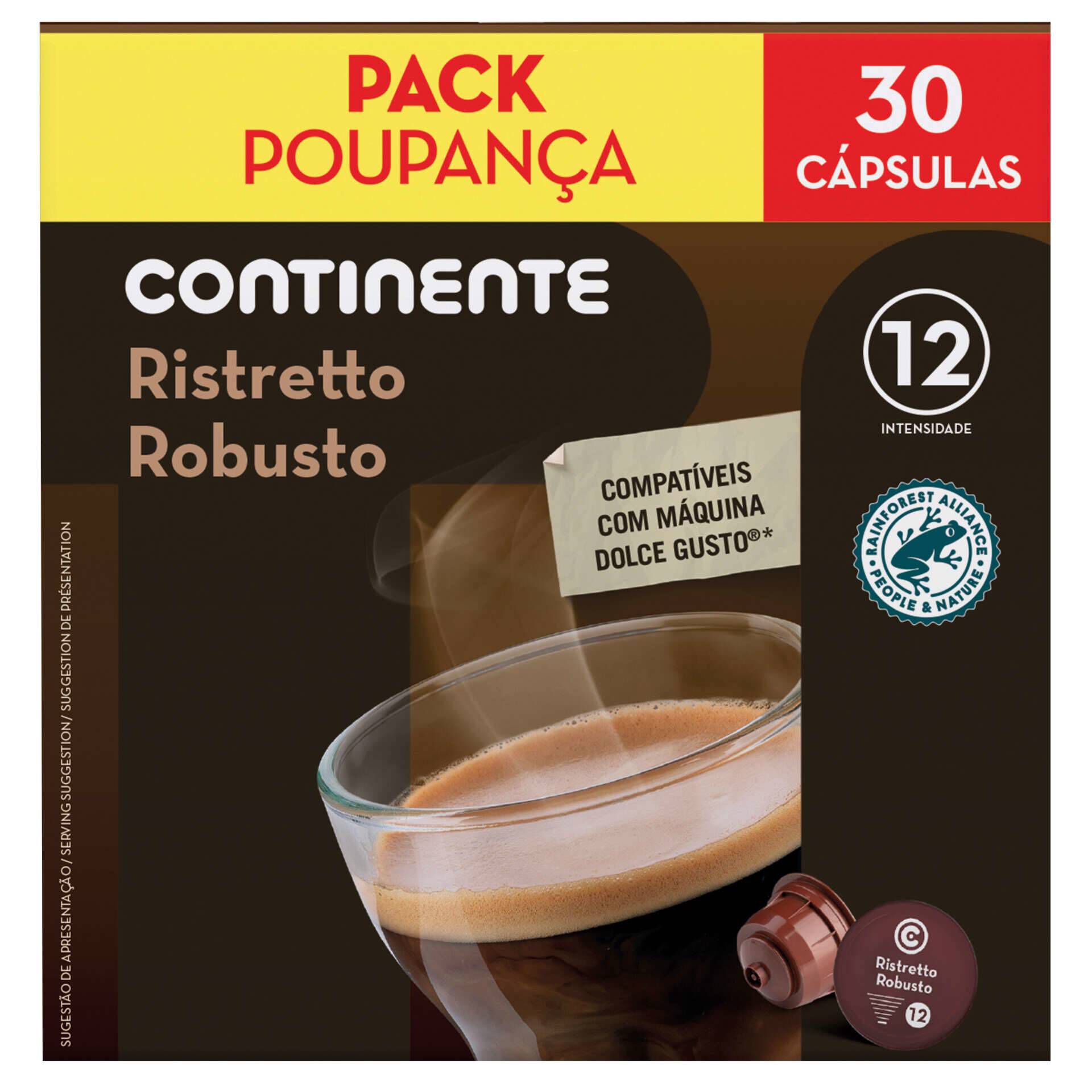 Cápsulas de Café Ristreto Robusto Compatível com Dolce Gusto Int 12 emb. 30  un - Continente | Continente