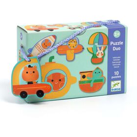 Djeco - Puzzle Duo Ve&iacute;culos 2 Pe&ccedil;as