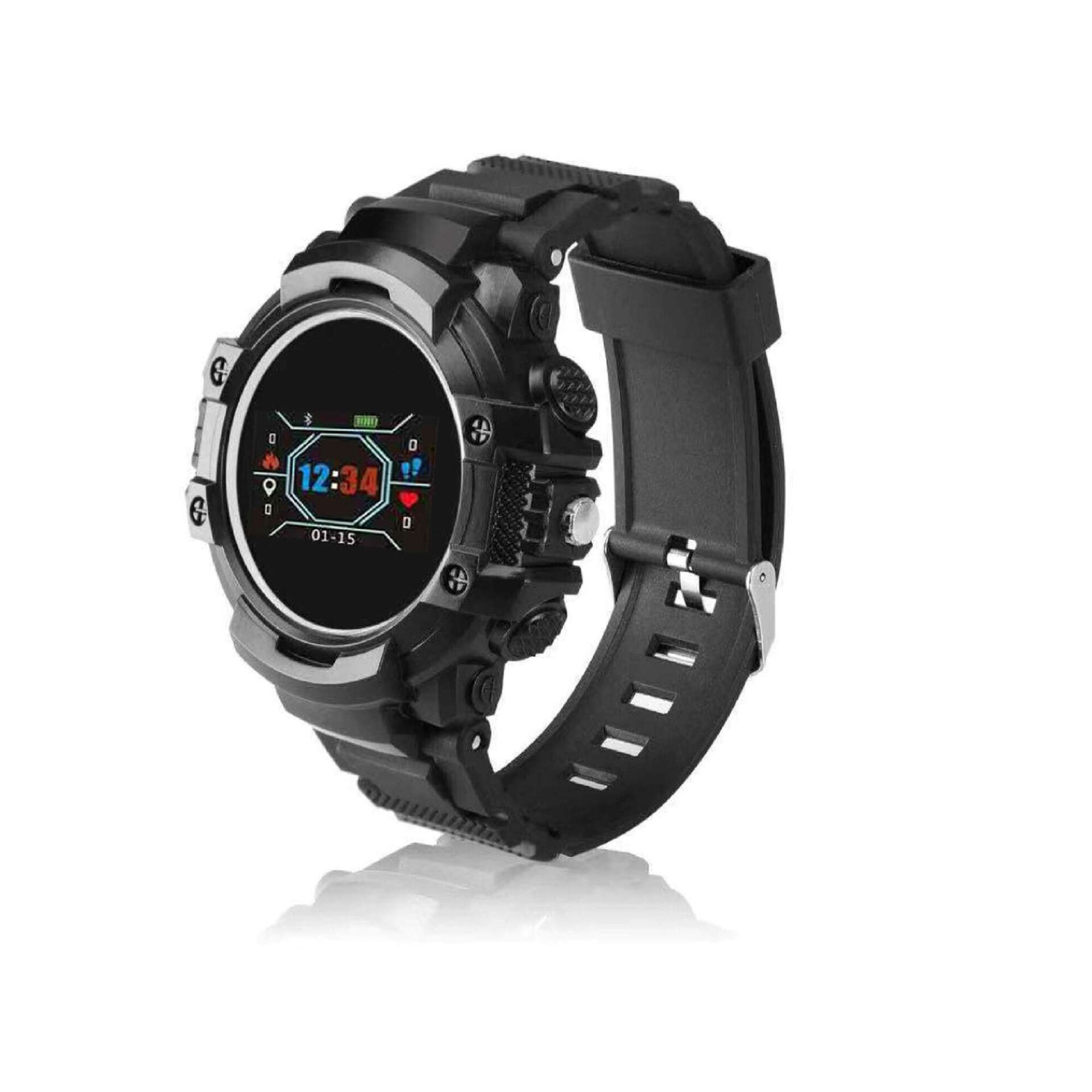 Smartwatch HR com Desenho Militar Preto