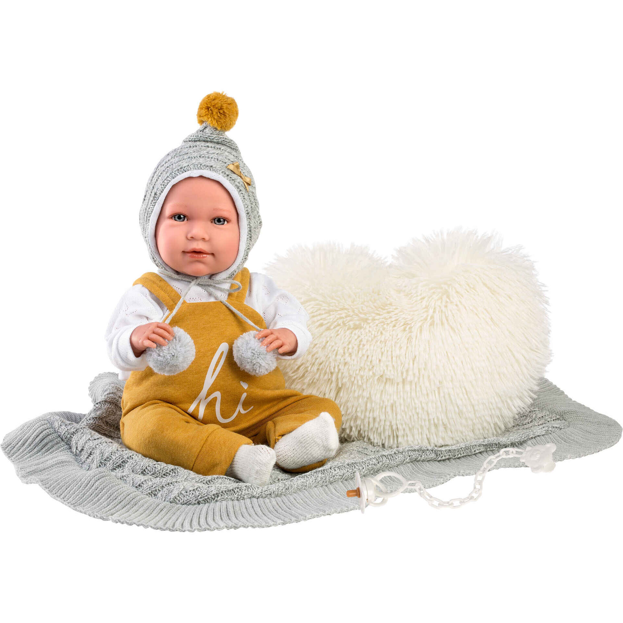 Beb&eacute; Mimi Chorona 42cm com Almofada e Manta