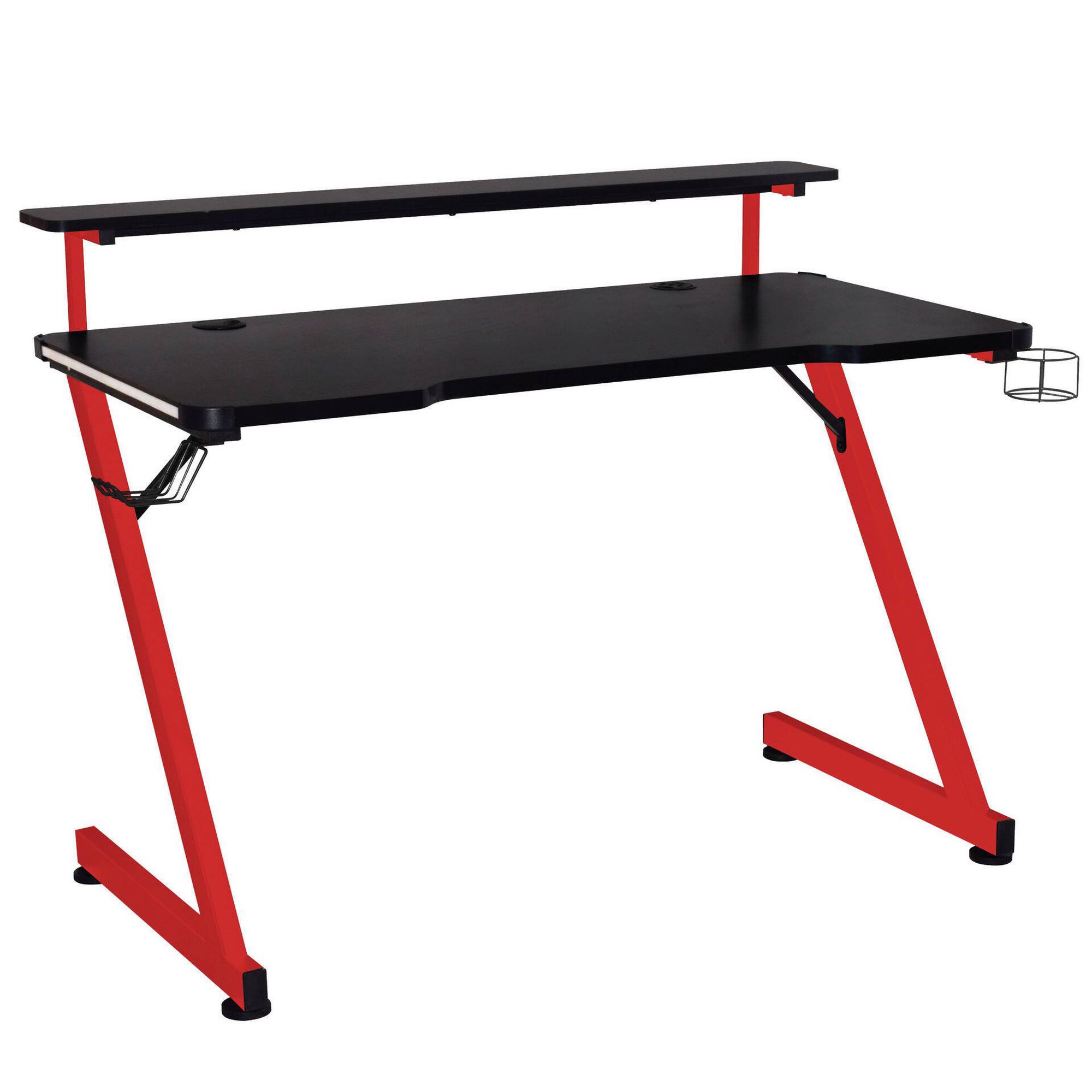 Secretária Gaming 120x55cm Vermelha