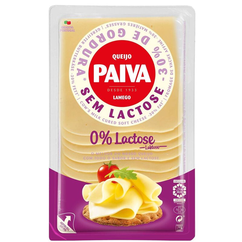 Queijo Flamengo sem Lactose Fatiado Paiva