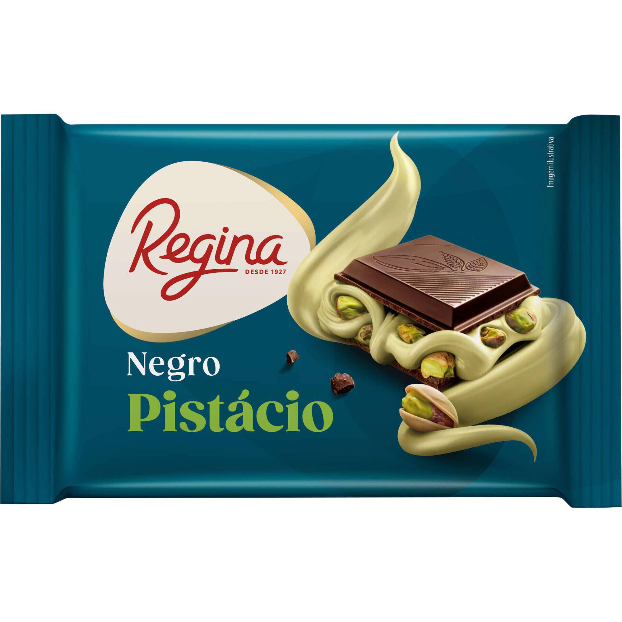 Tablete de Chocolate Negro com Pist&aacute;cio Regina