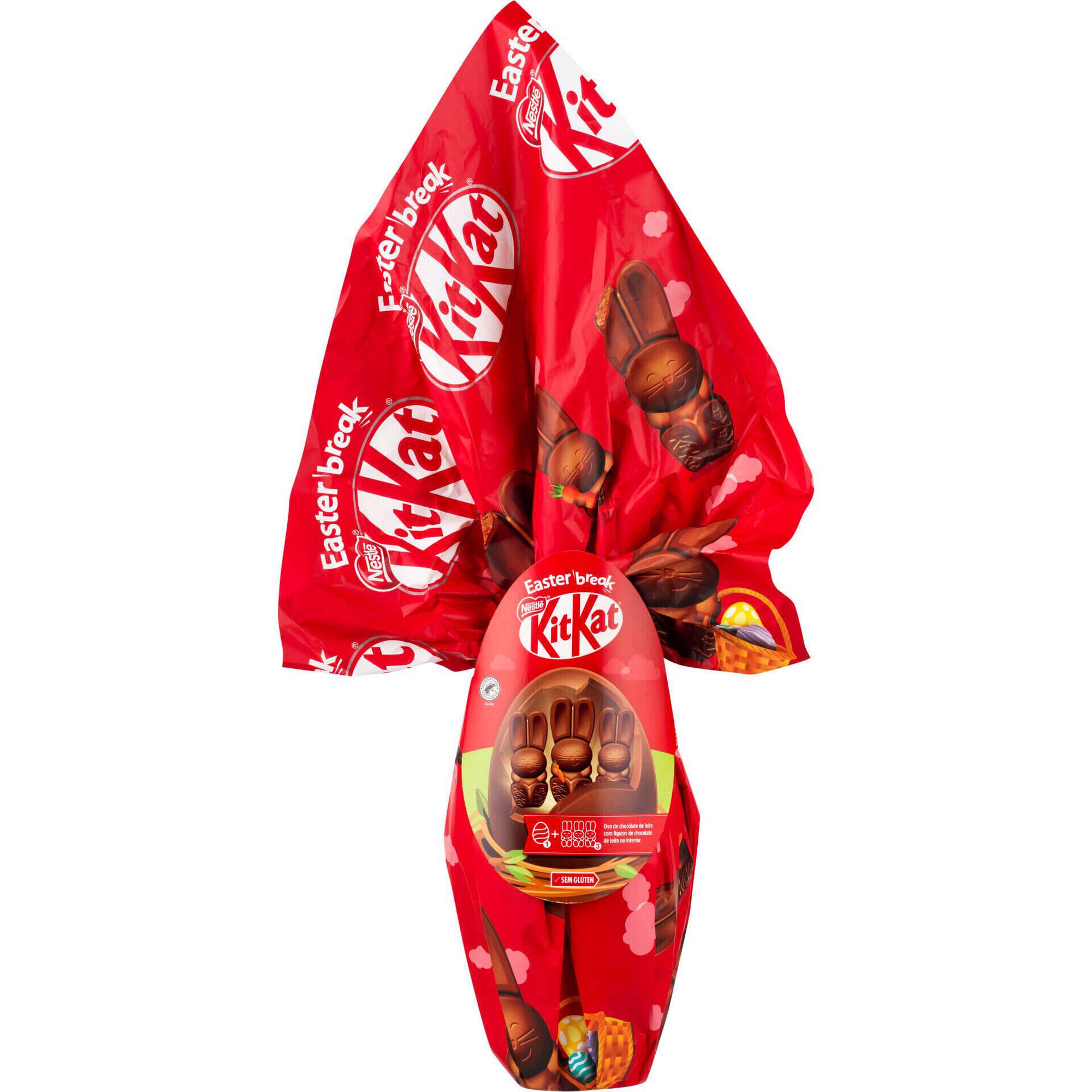 Ovo Chocolate de Leite com Coelhos de Chocolate Kit Kat