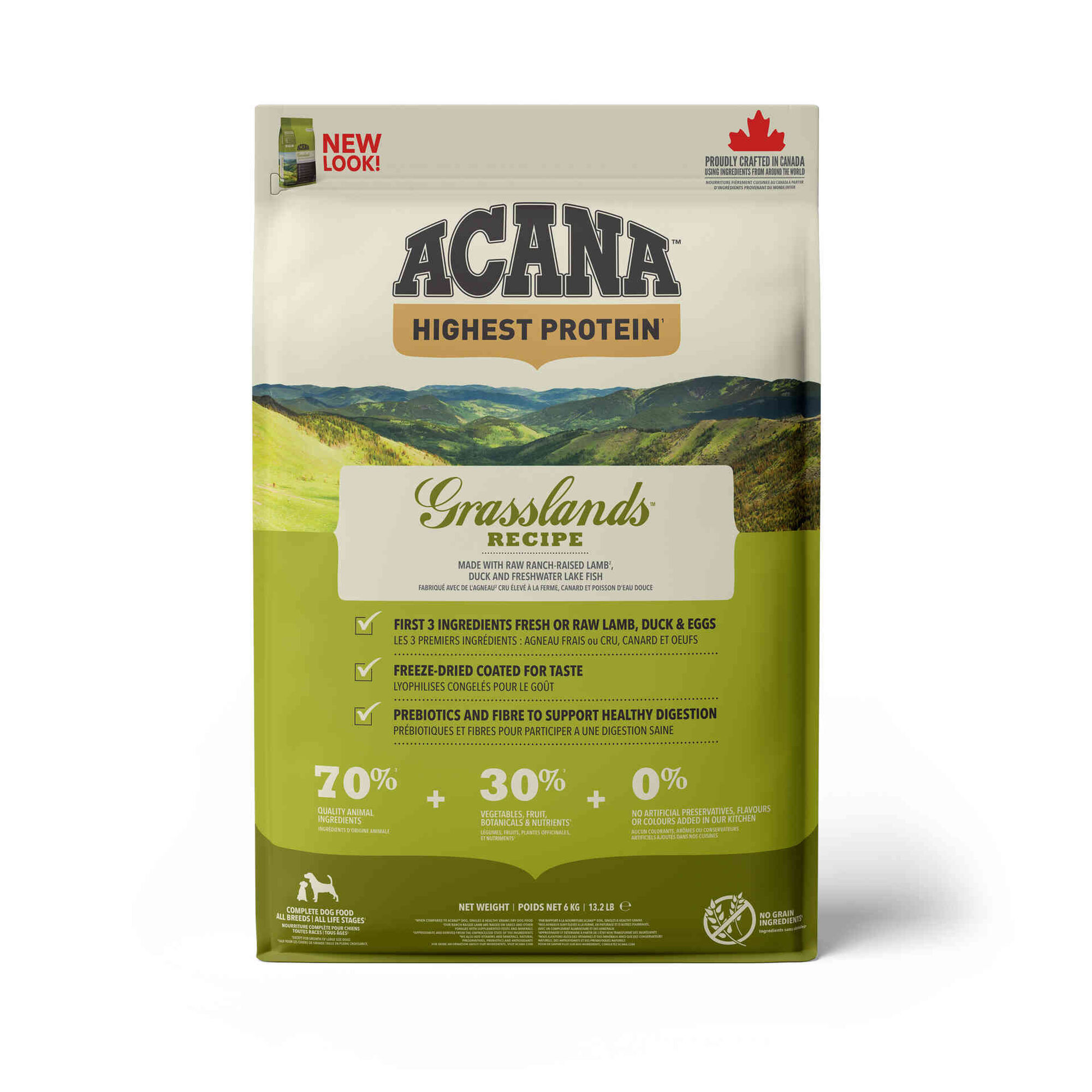 Ra&ccedil;&atilde;o para C&atilde;o Highest Protein Grasslands Recipe Acana