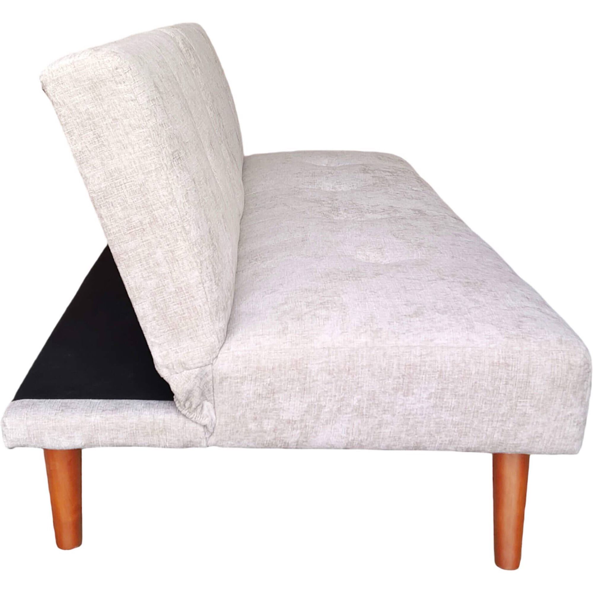 Sof&aacute; Cama Click-Clack com Suporte Bebidas Bege Kasa