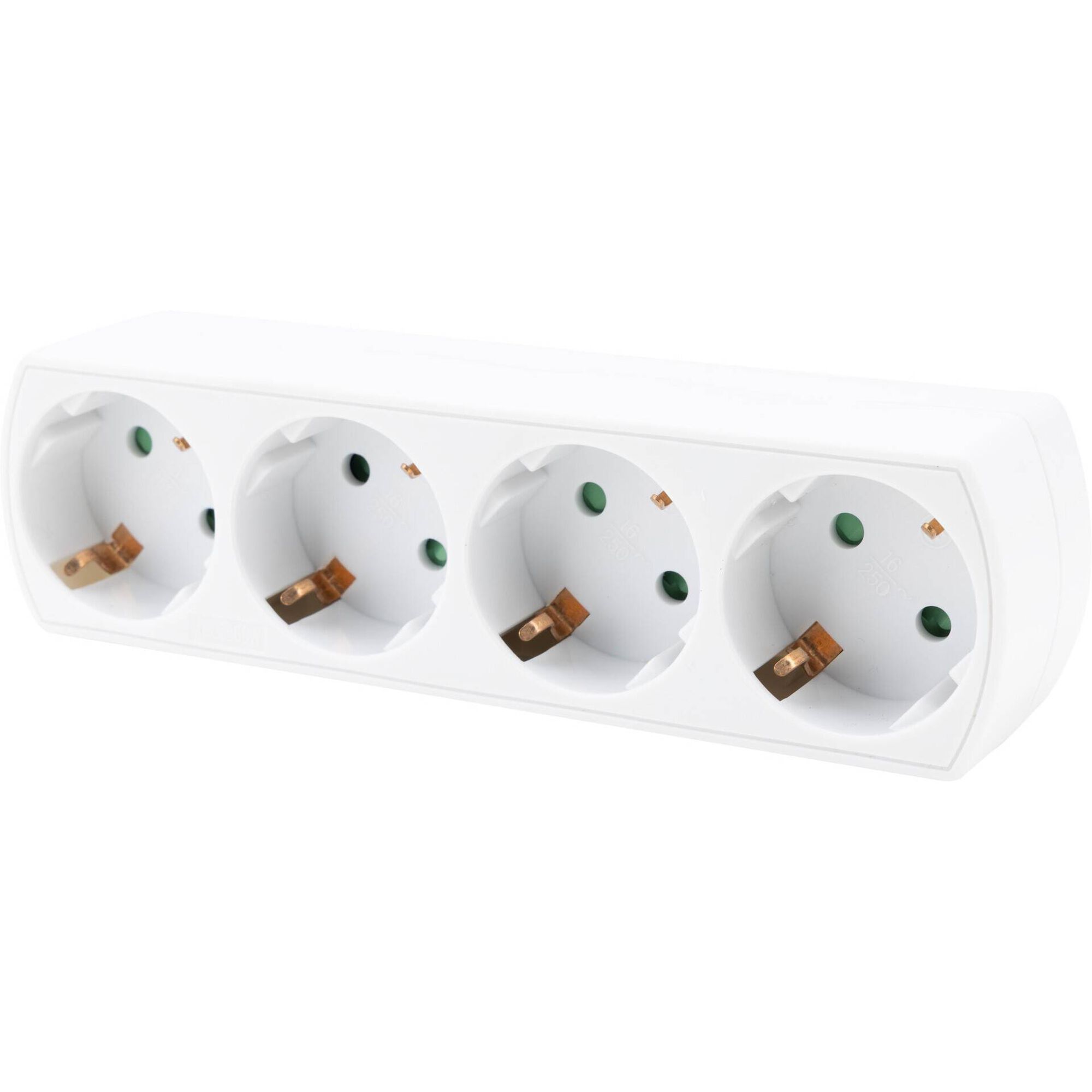 Ficha Quadrupla Frontal 16A Branca Boost