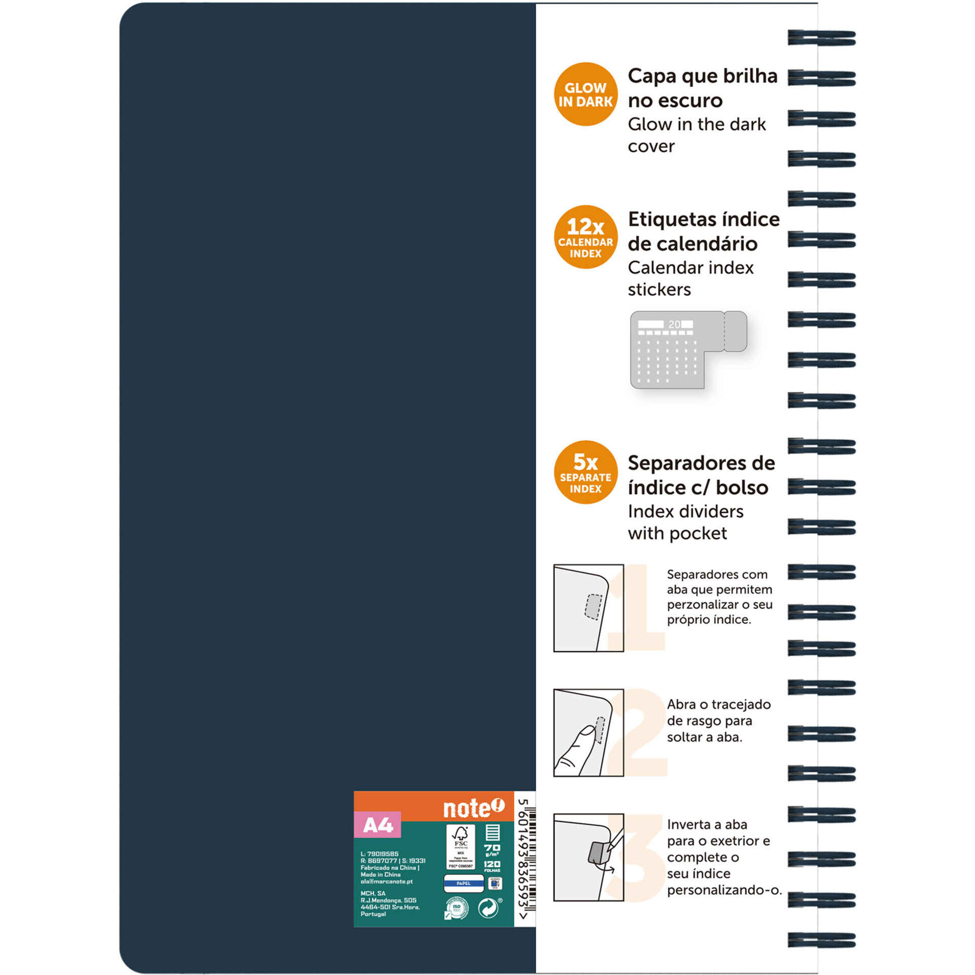 Caderno A4 Multidisciplinar 120 Folhas Pautado (v&aacute;rias cores) Note!