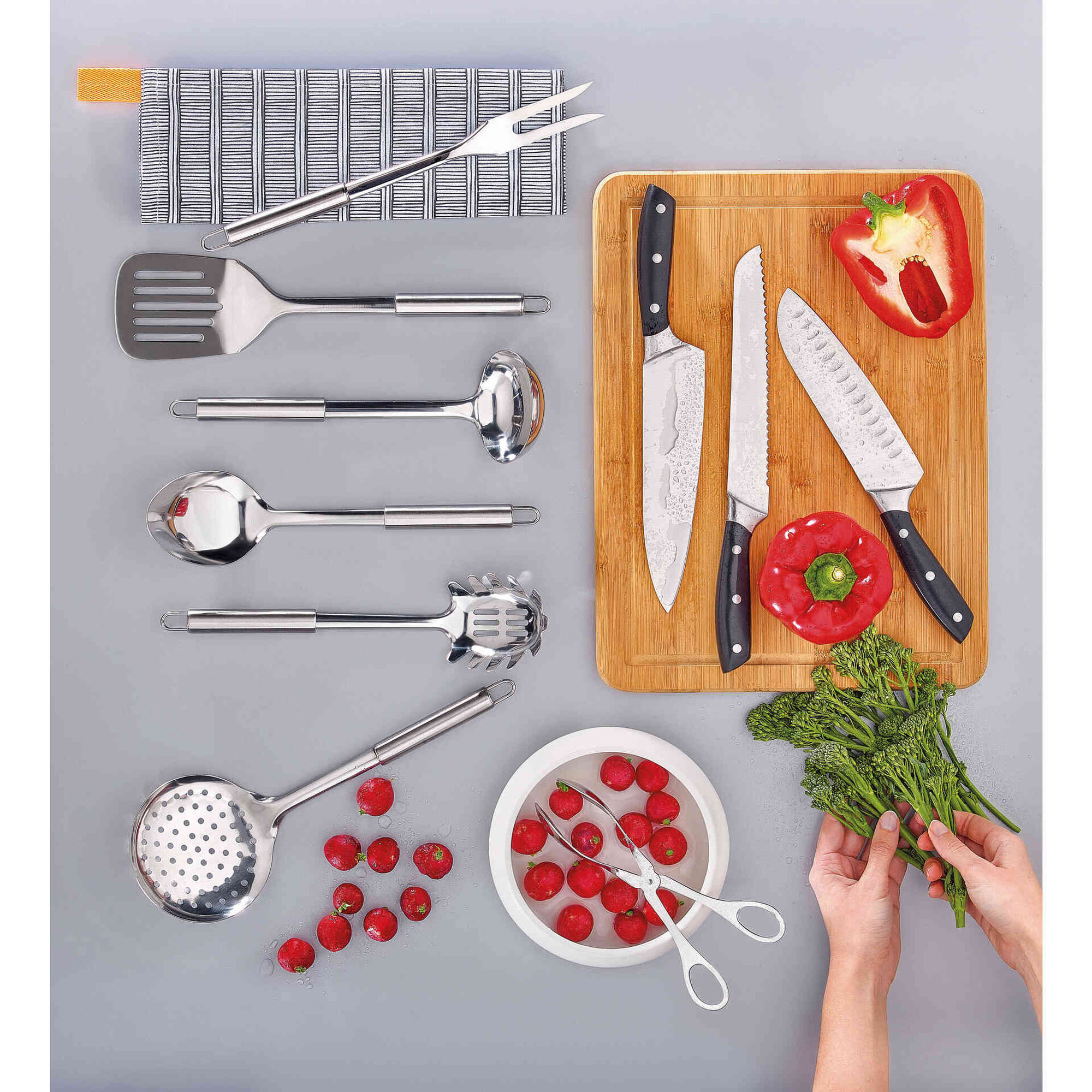 Faca Cozinheiro 20,5cm Cabo Pl&aacute;stico Preto Elite Chef Kasa