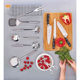 Faca Cozinheiro 20,5cm Cabo Pl&aacute;stico Preto Elite Chef Kasa