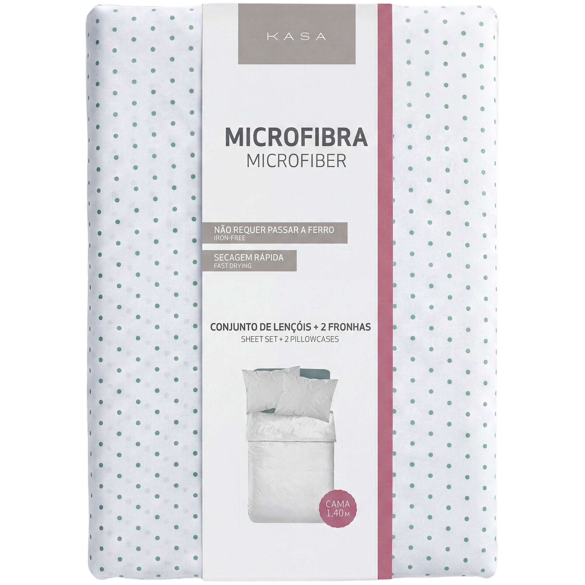 Conjunto Len&ccedil;&oacute;is Microfibra Pintas Verde