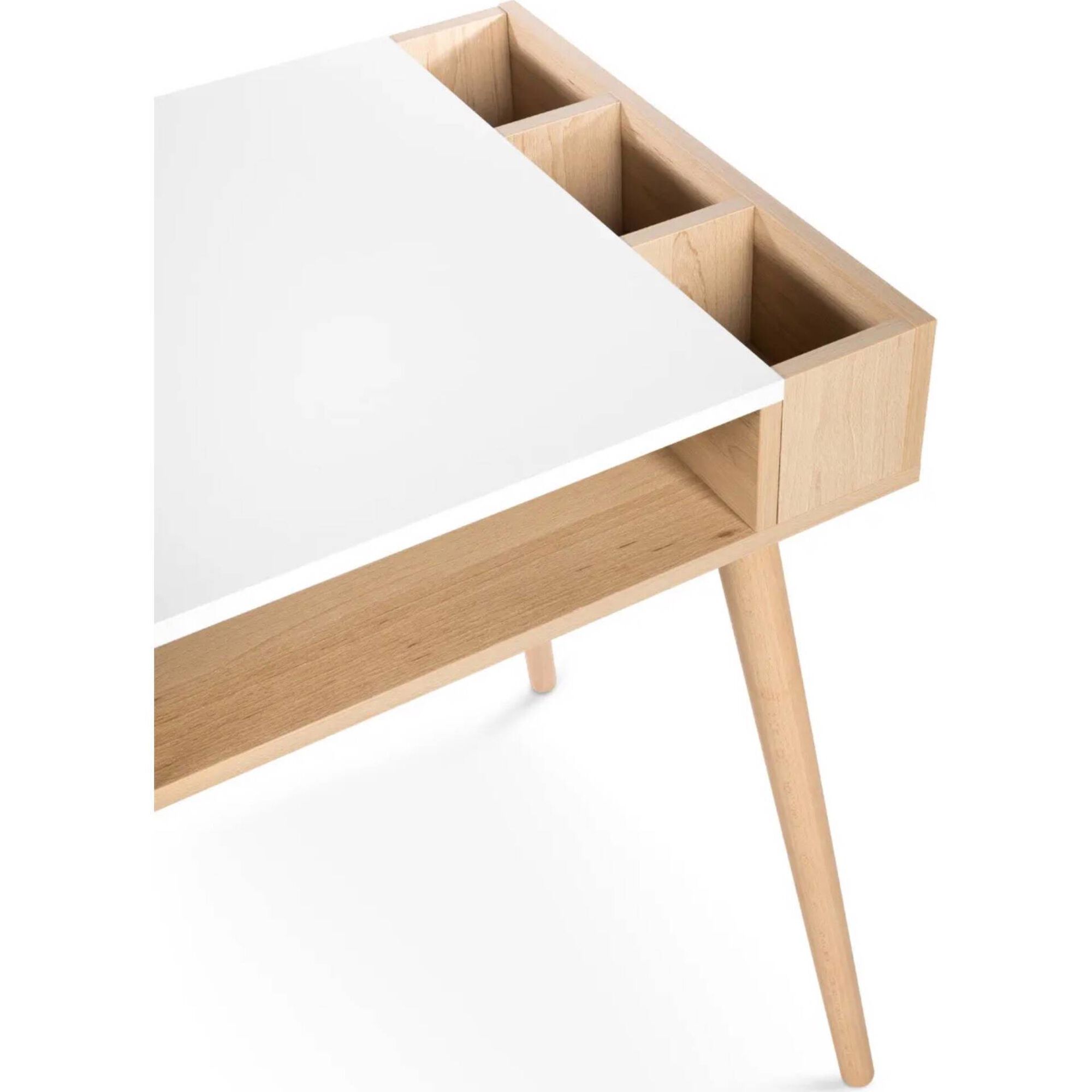 Secretária com Arrumação Faia e Branco Sofie