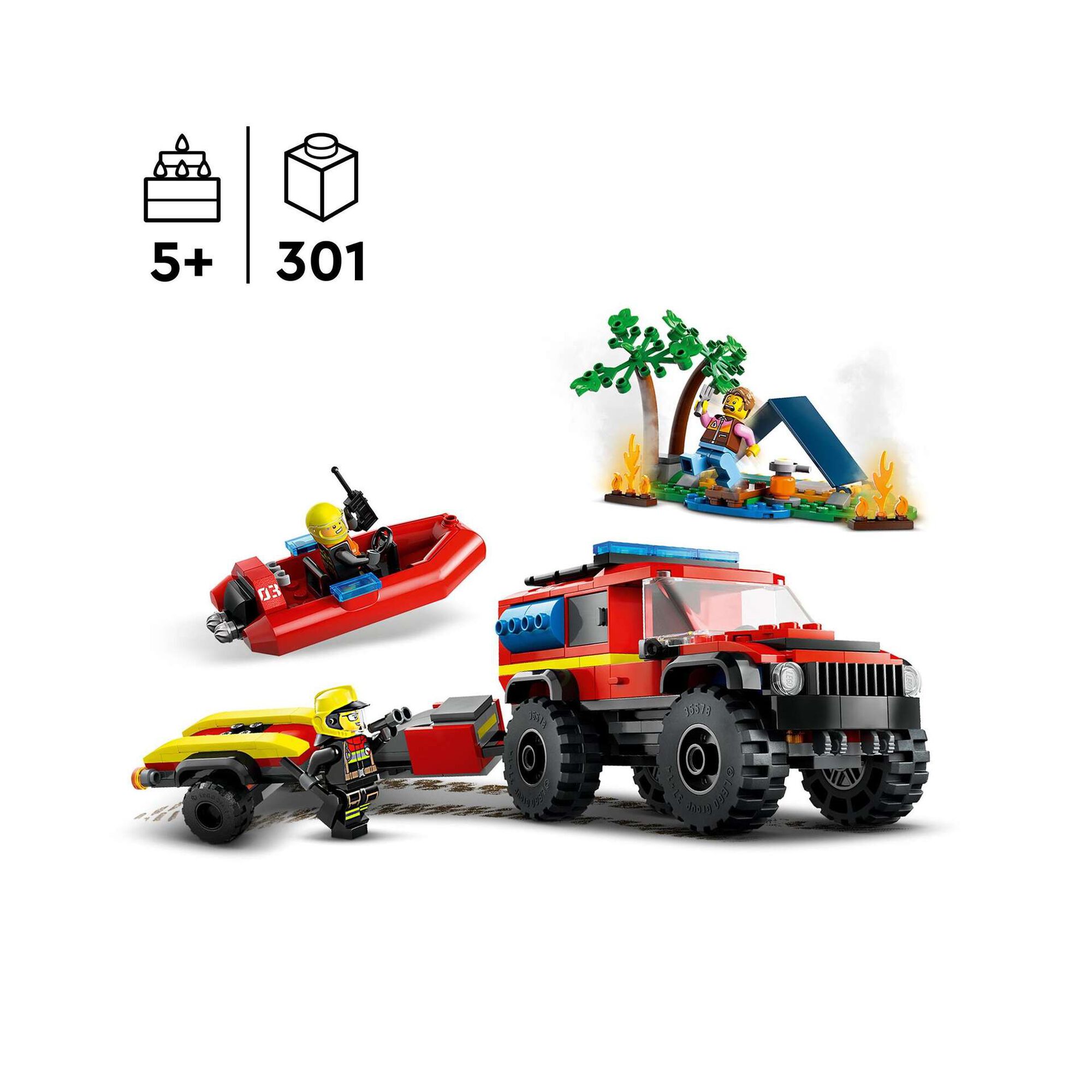 Camião dos Bombeiros 4x4 com Barco de Resgate - 60412