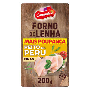 Fiambre de Peito de Peru Forno de Lenha Fatias Finas Campofrio