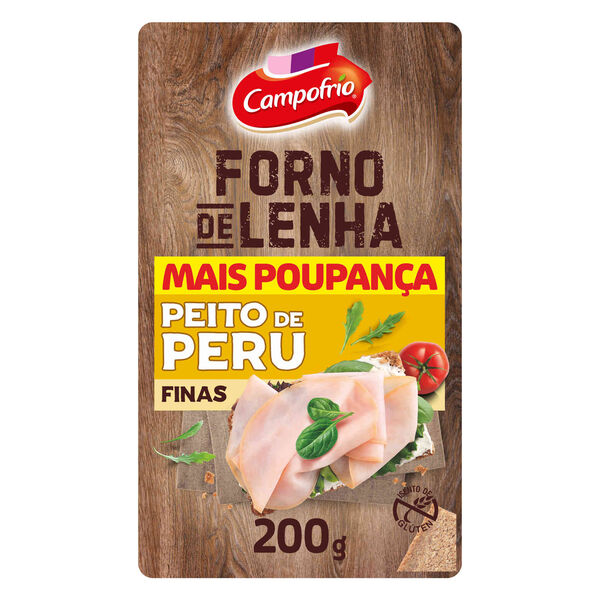 Fiambre de Peito de Peru Forno de Lenha Fatias Finas Campofrio
