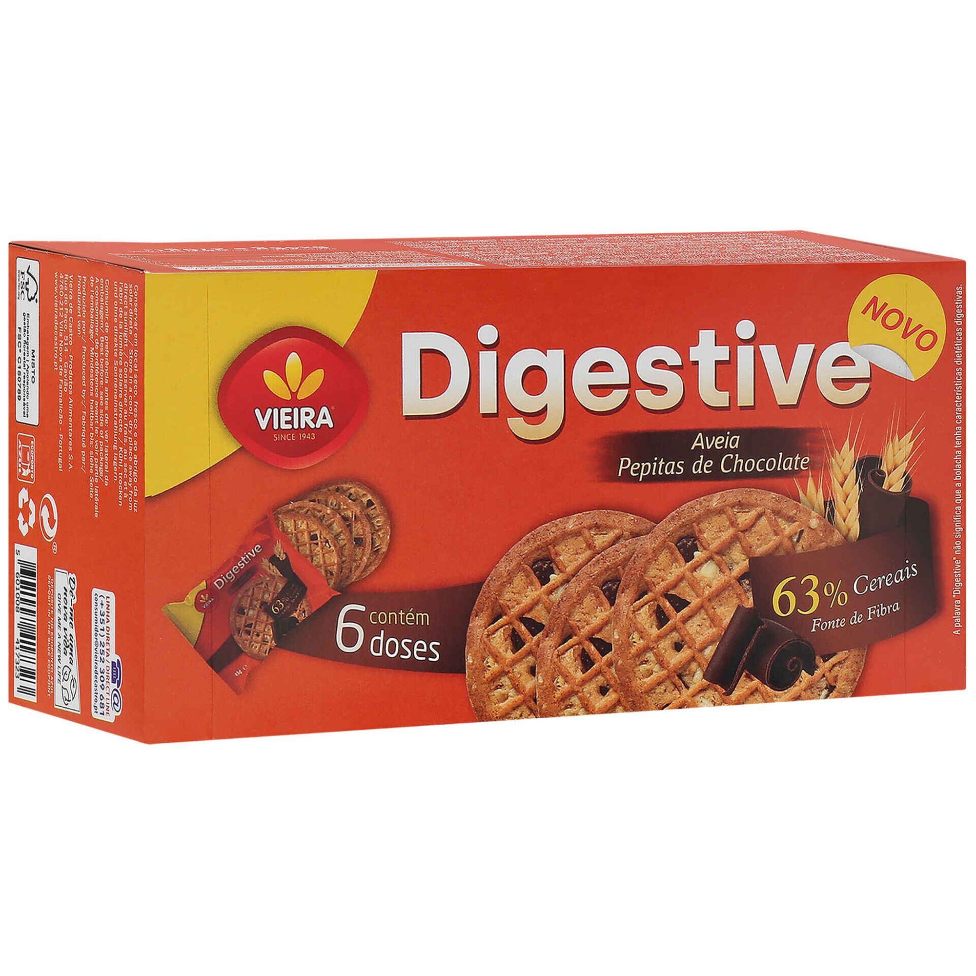 Bolachas Digestivas de Aveia com Pepitas de Chocolate