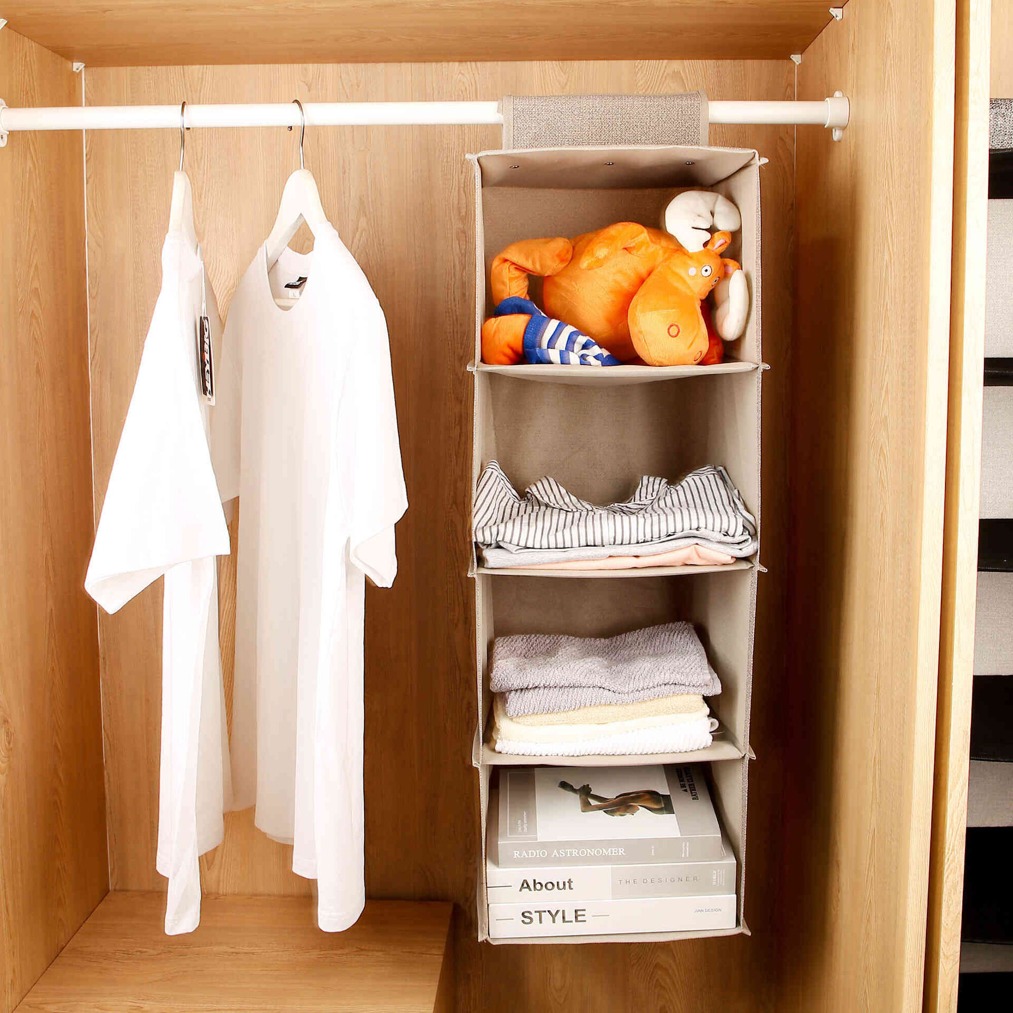 Organizador Armário com 4 Divisórias Bege