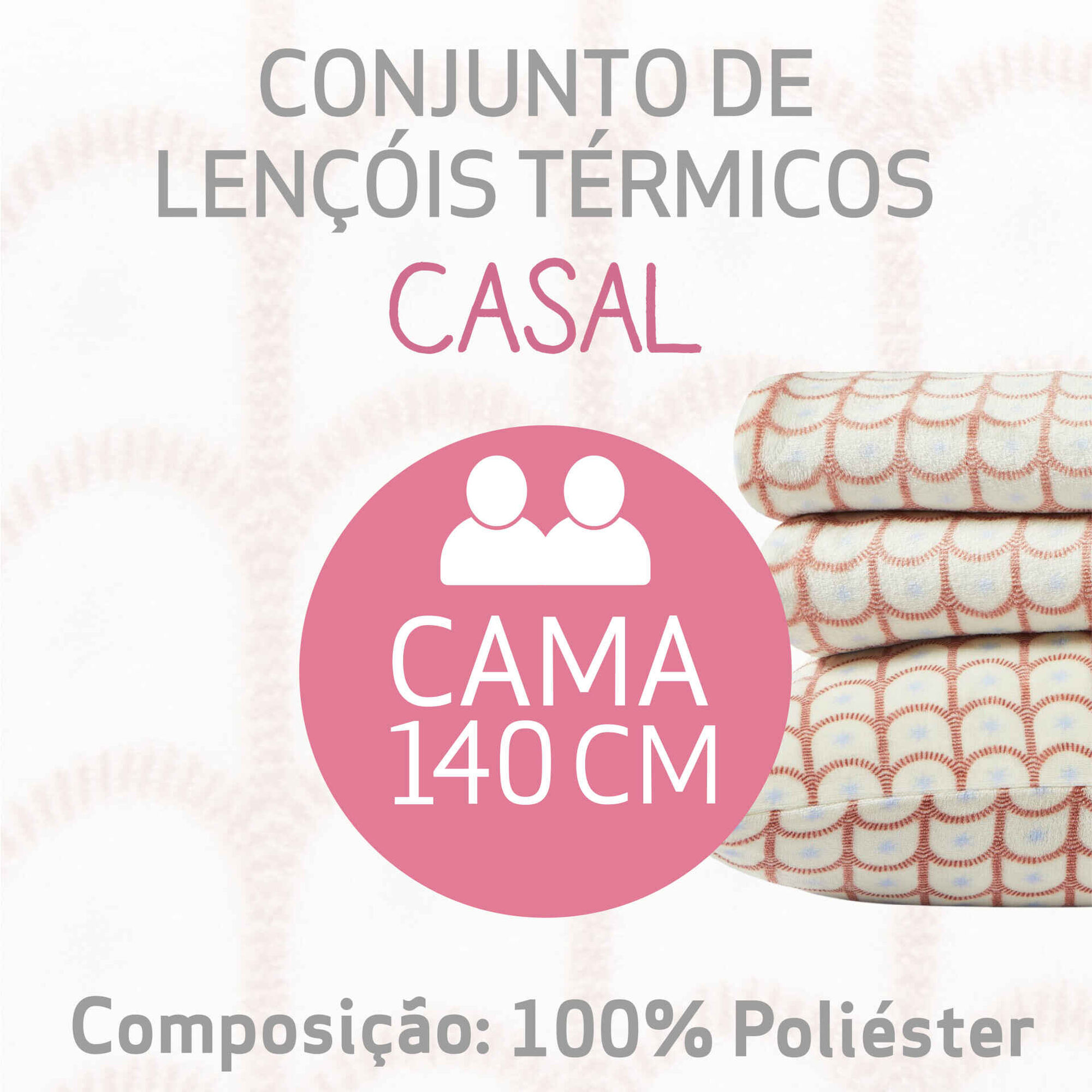 Conjunto Lençóis Polar 230x270cm Cinza Plantópia