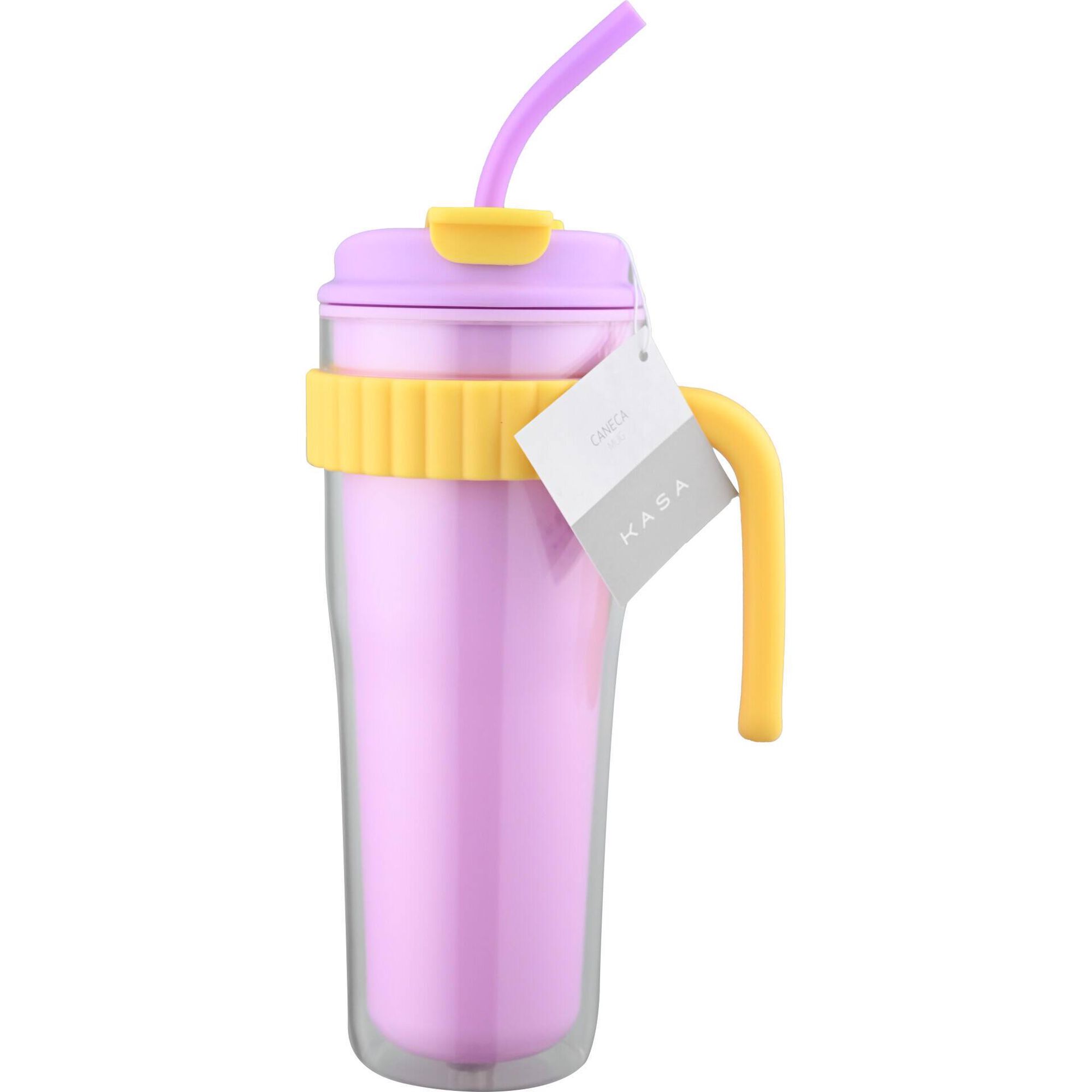 Caneca Happiness 900ml Roxo e Laranja