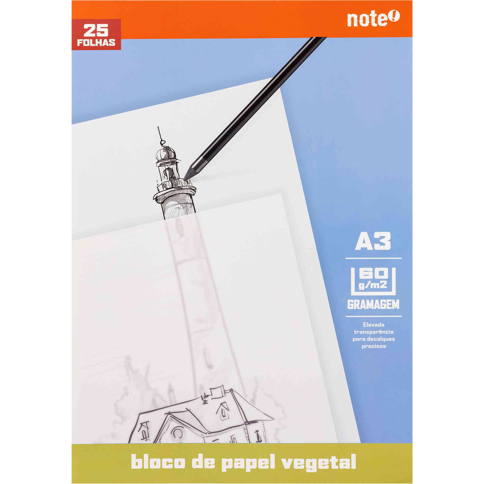 Bloco Papel Vegetal A3 25 Folhas Note!