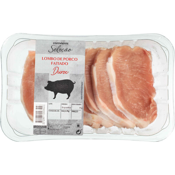 Lombo Fatiado de Porco Duroc Continente Seleção