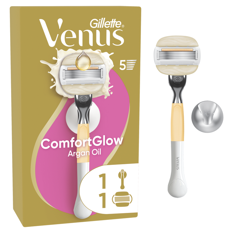 Máquina Depilatória Comfort Glow Argão com Suporte Gillette Venus