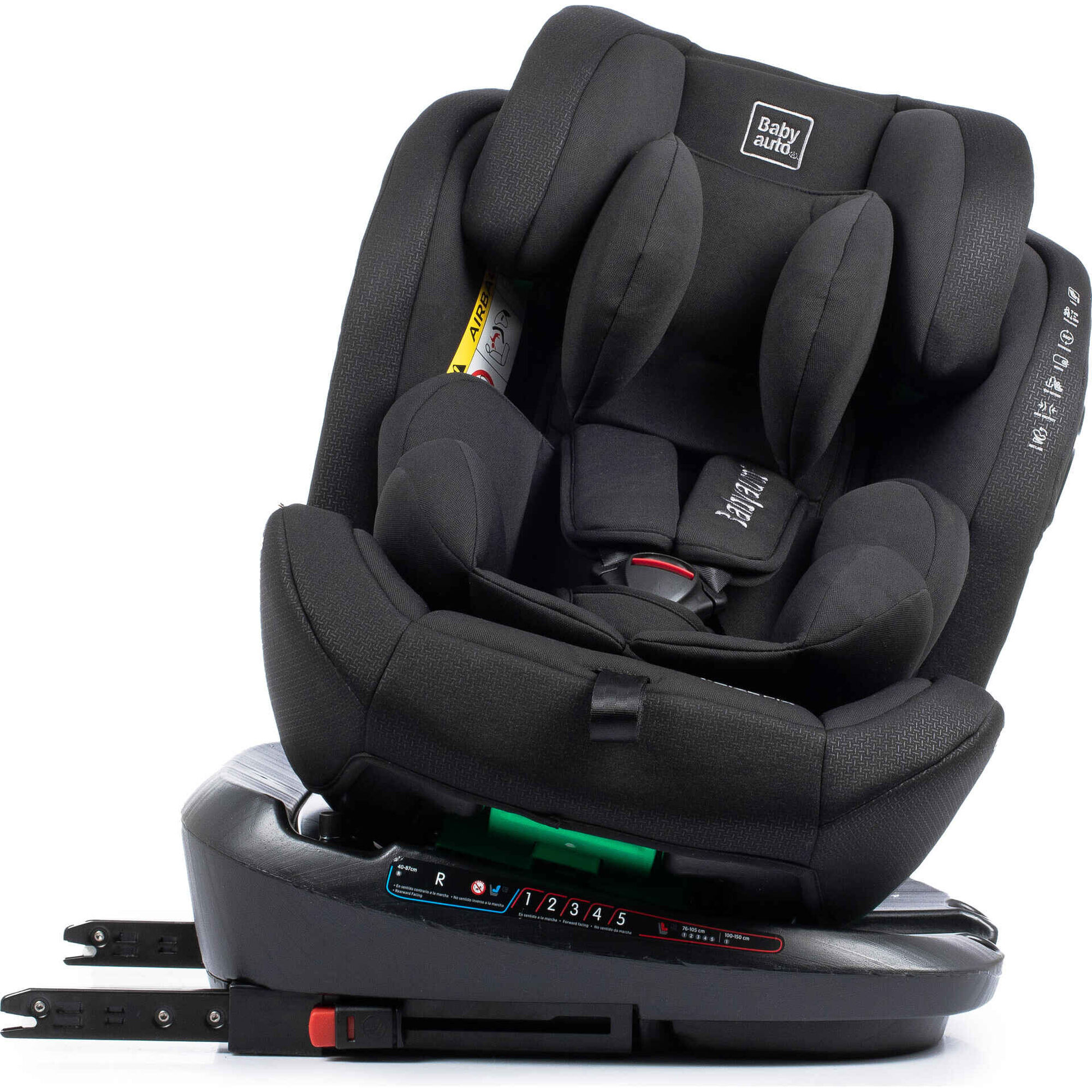 Cadeira Auto I-Size 40-150cm Isofix Rotativa Torna Fix Preto