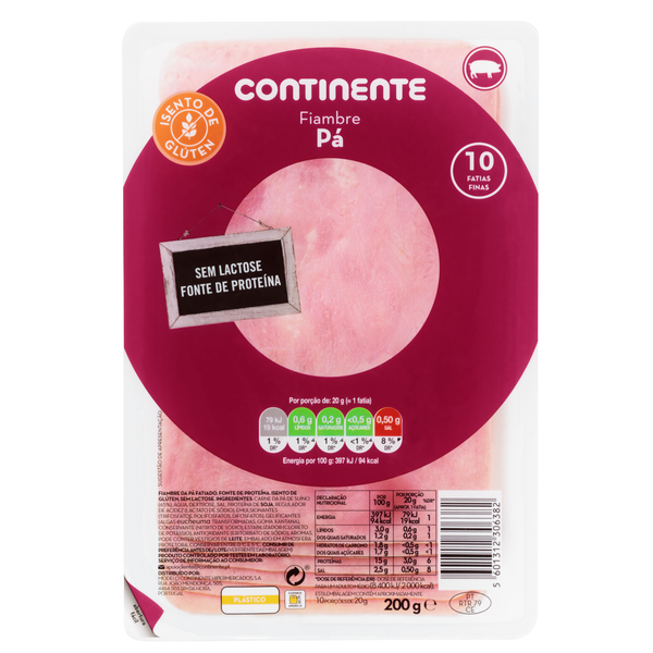 Fiambre da Pá Fatiado Continente