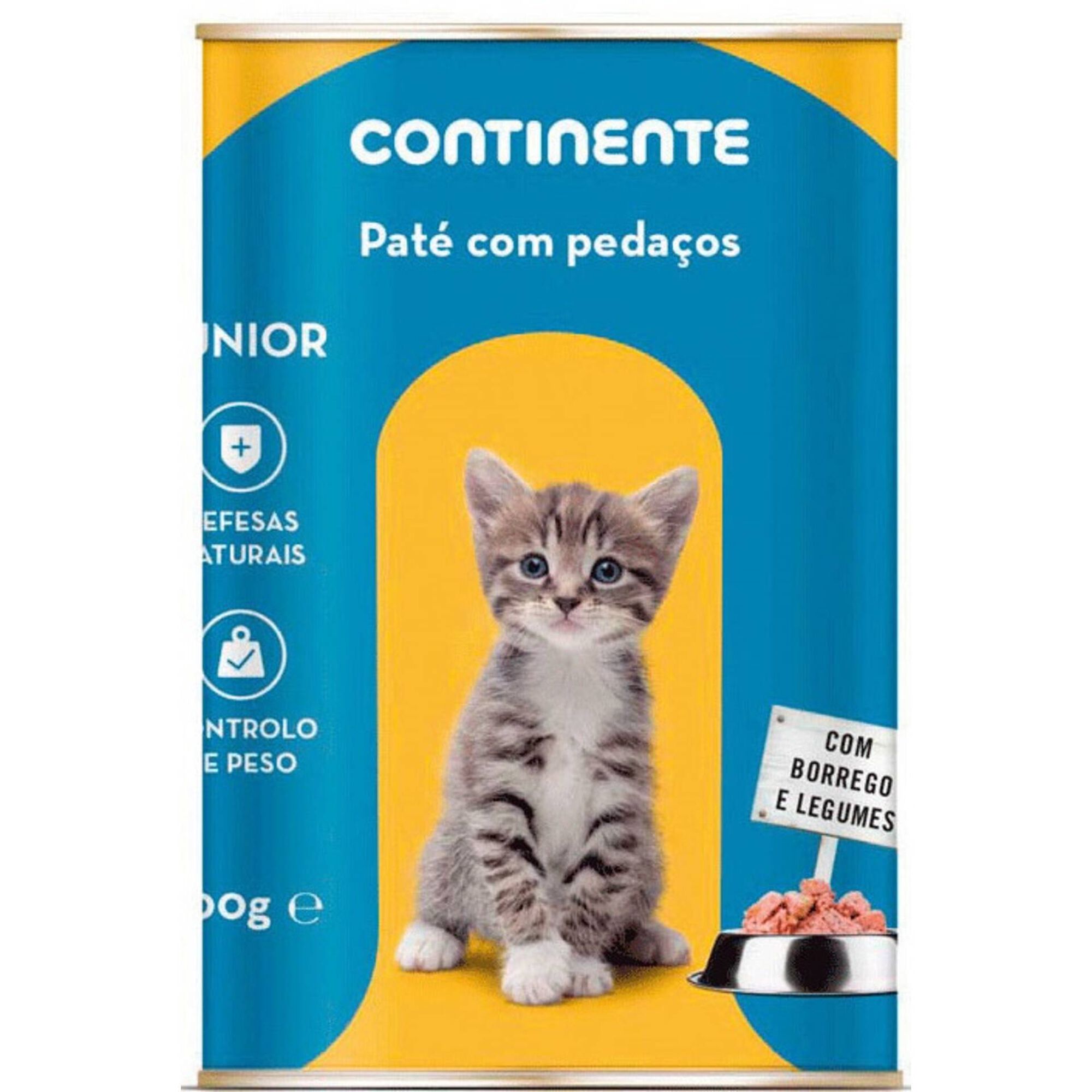 Comida Húmida para Gato Júnior Patê Pedaços Borrego e Legumes Lata
