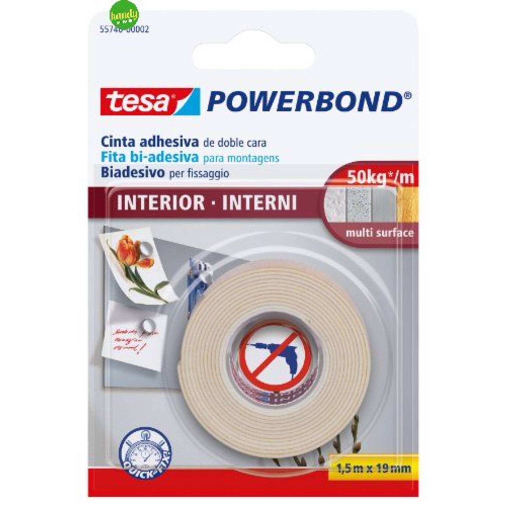 Fita Montagem Dupla Face Interior 19mmx1,5mts Fita Montagem Dupla Face Interior 19mmx1,5mts